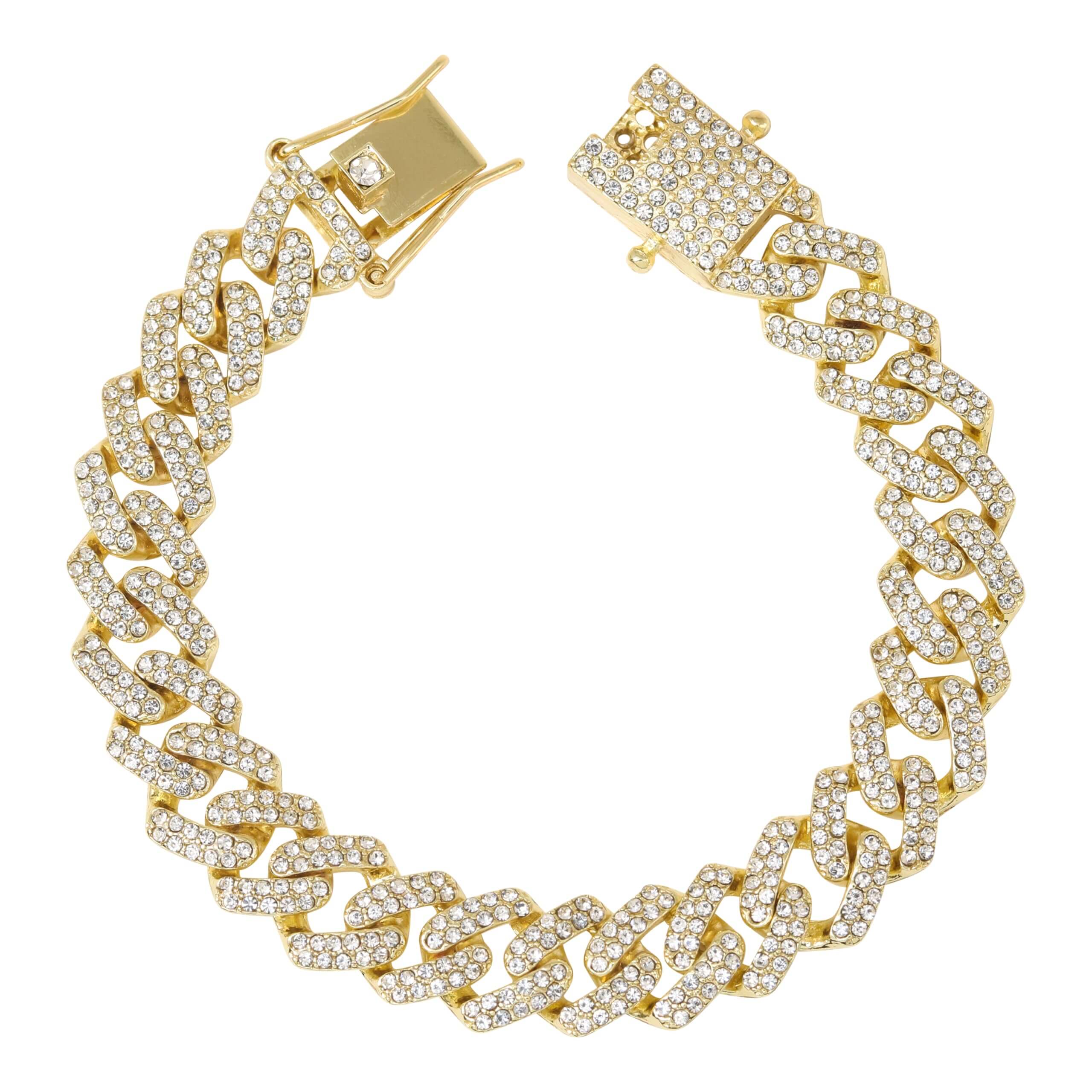 Men's 12mm Iced Out Cuban Link Chain & Bracelet Set