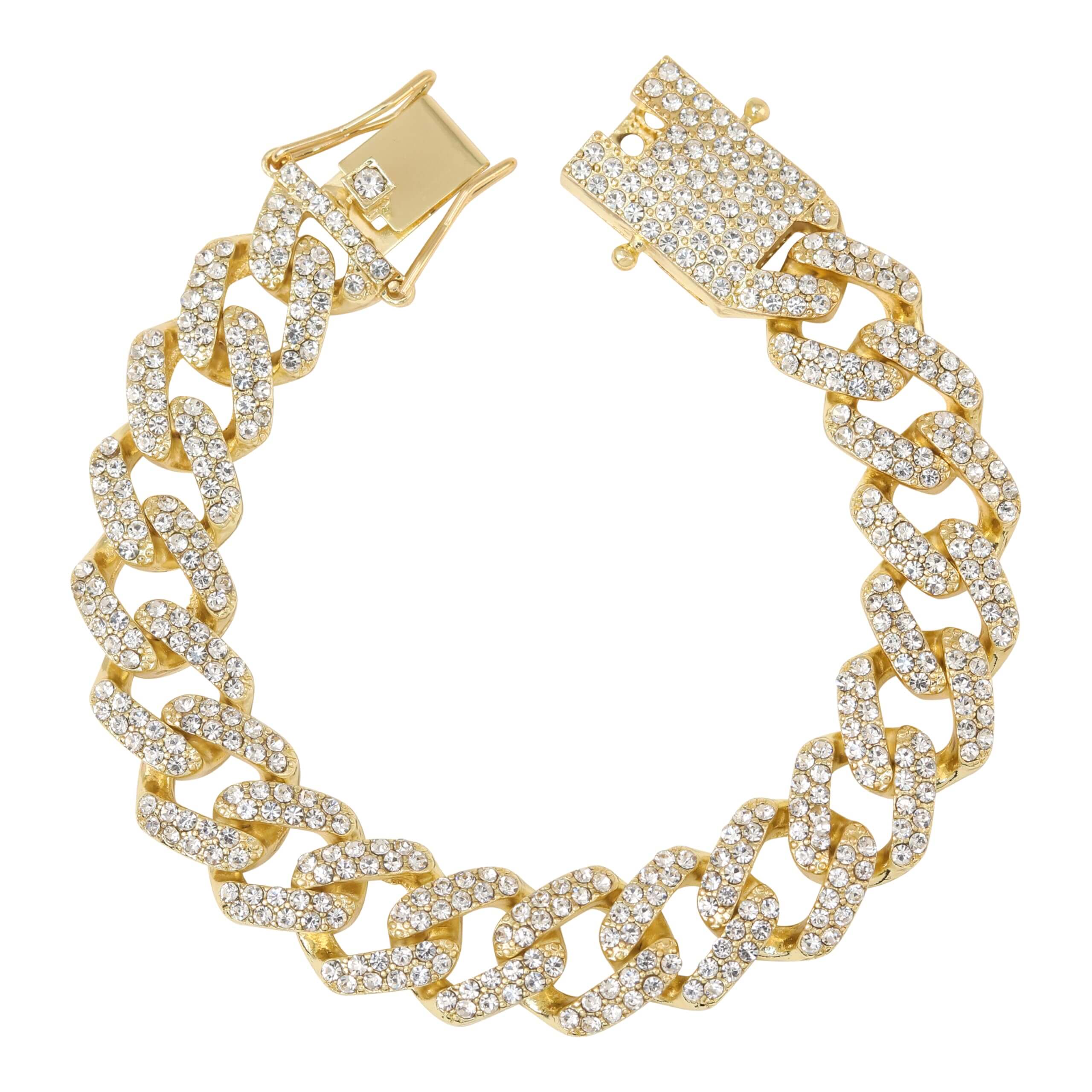 Men's 15mm Iced Out Cuban Link Chain & Bracelet Set