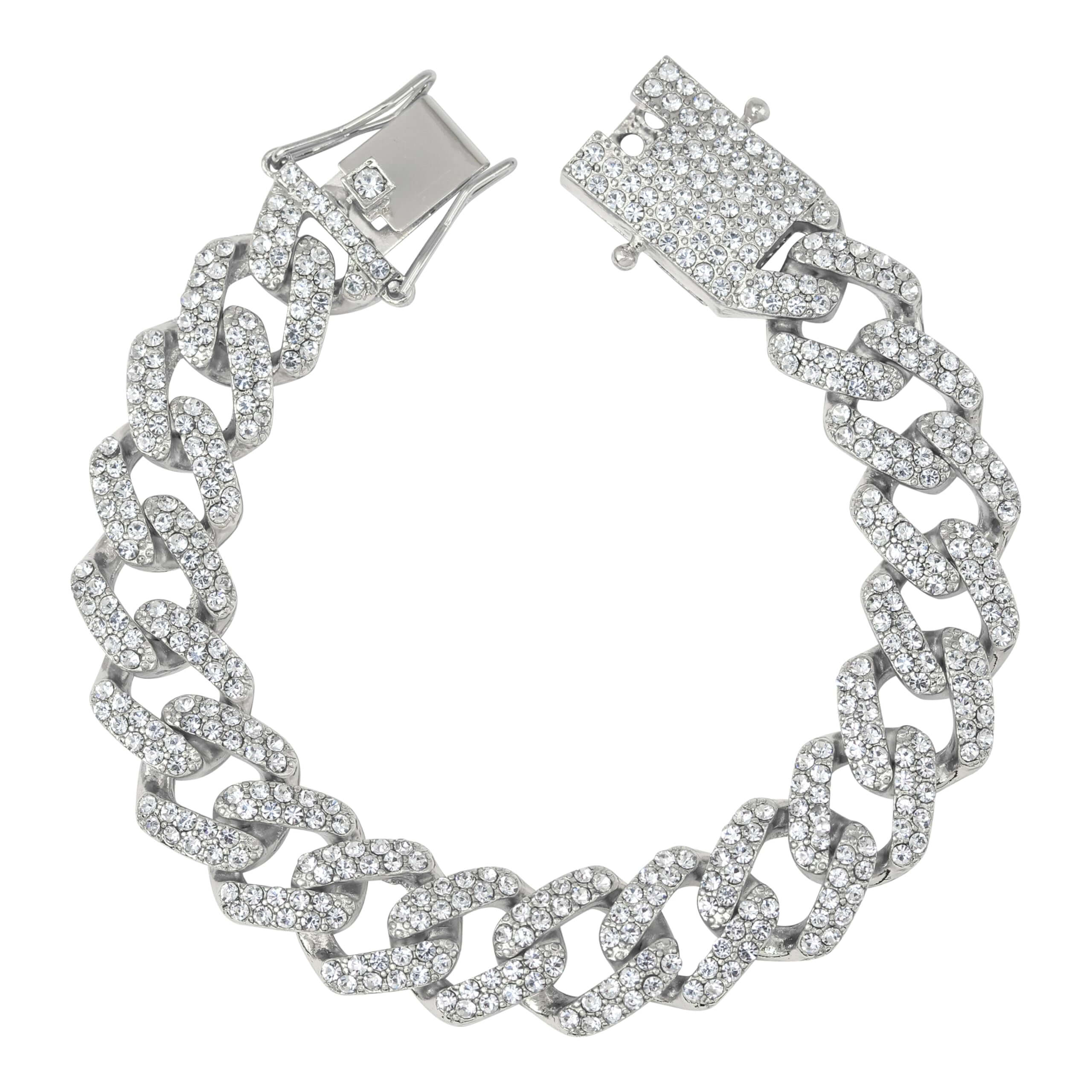 Men's 15mm Iced Out Cuban Link Chain & Bracelet Set