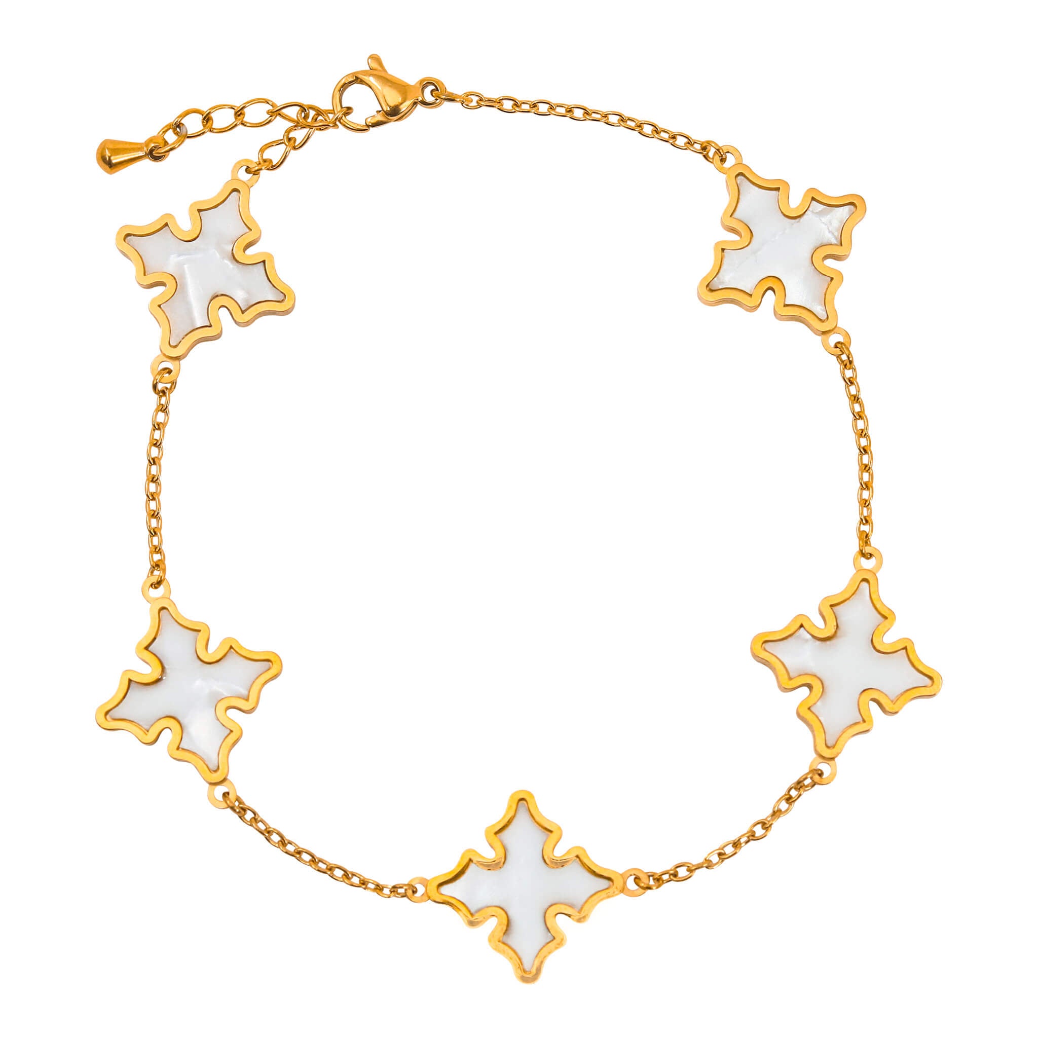 Men's 15mm Gold Multi-Cross Bracelet in Premium Stainless Steel – Double-Sided Design, Water, Heat & Sweat Proof