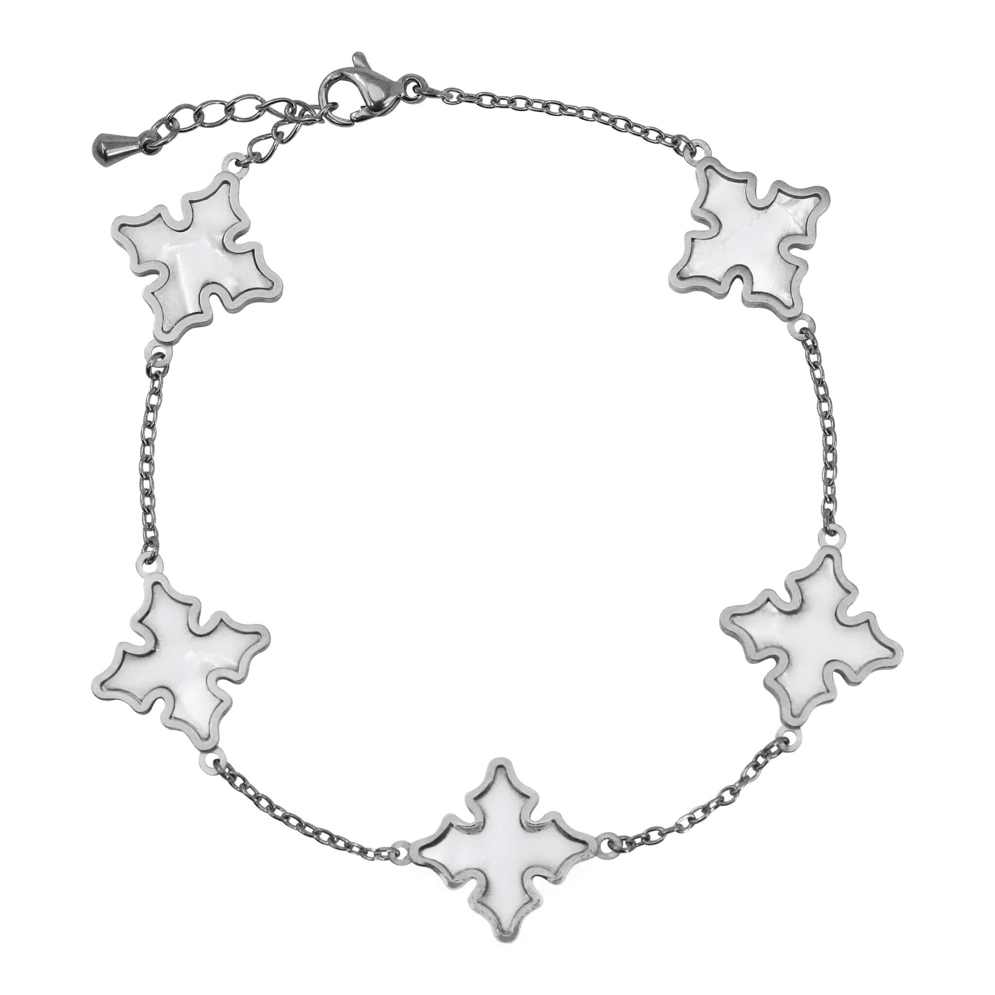 Men's 15mm Silver Multi Cross Link Bracelet in Premium Stainless Steel - Water, Heat & Sweat-Proof