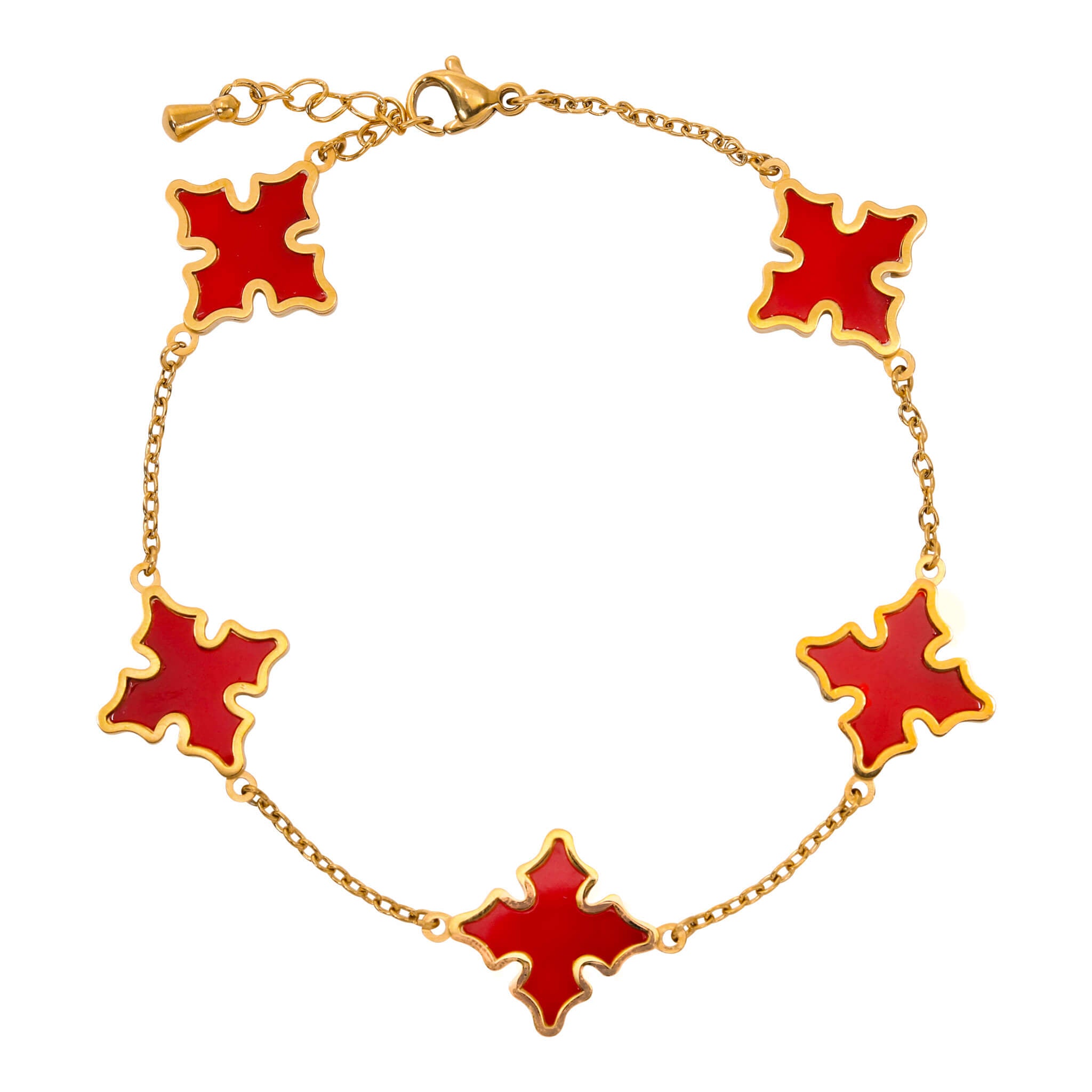 Men's 15mm Gold Multi-Cross Bracelet in Premium Stainless Steel – Double-Sided Design, Water, Heat & Sweat Proof