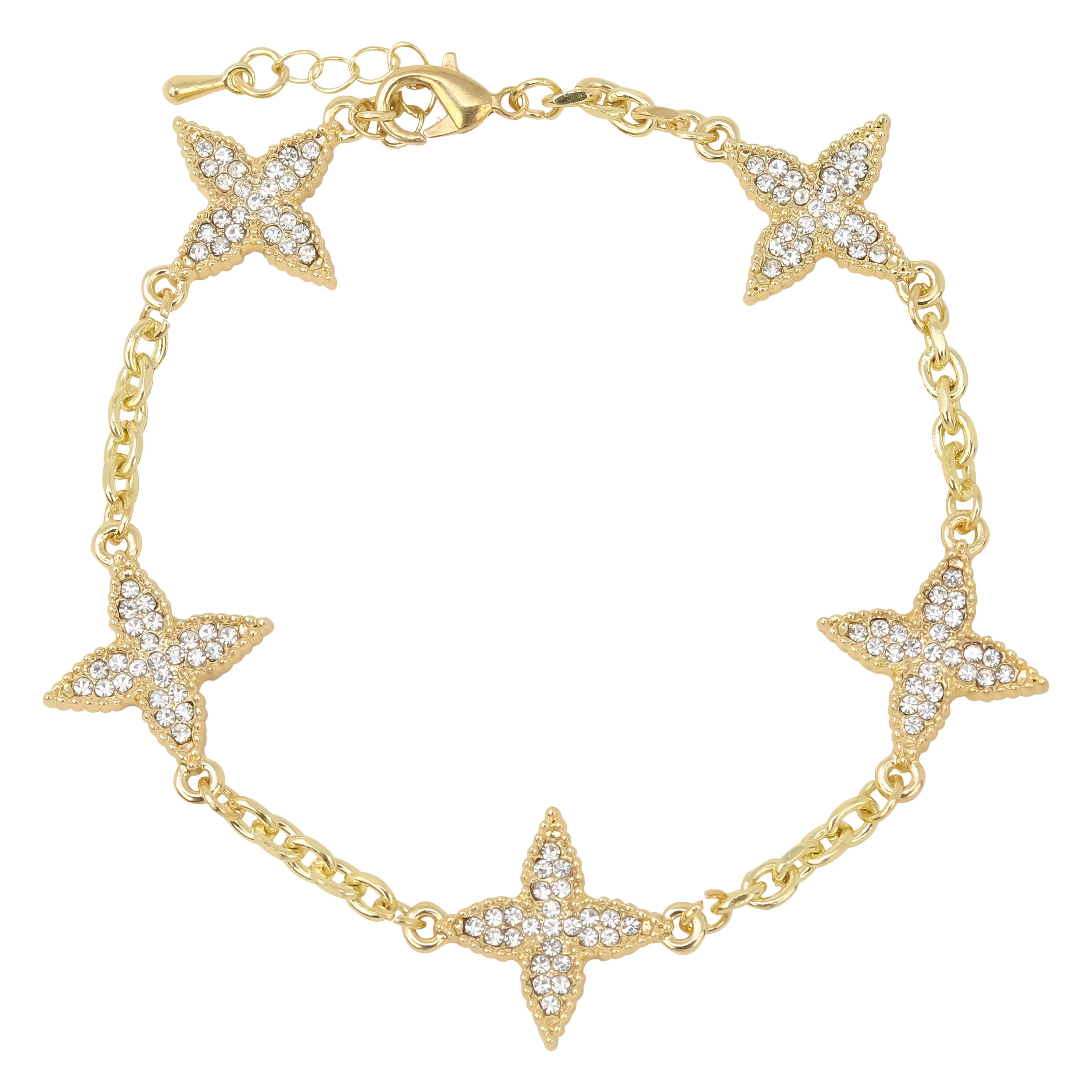 Ladies 18mm Louis inspired Multi Charm Iced Out Bracelet