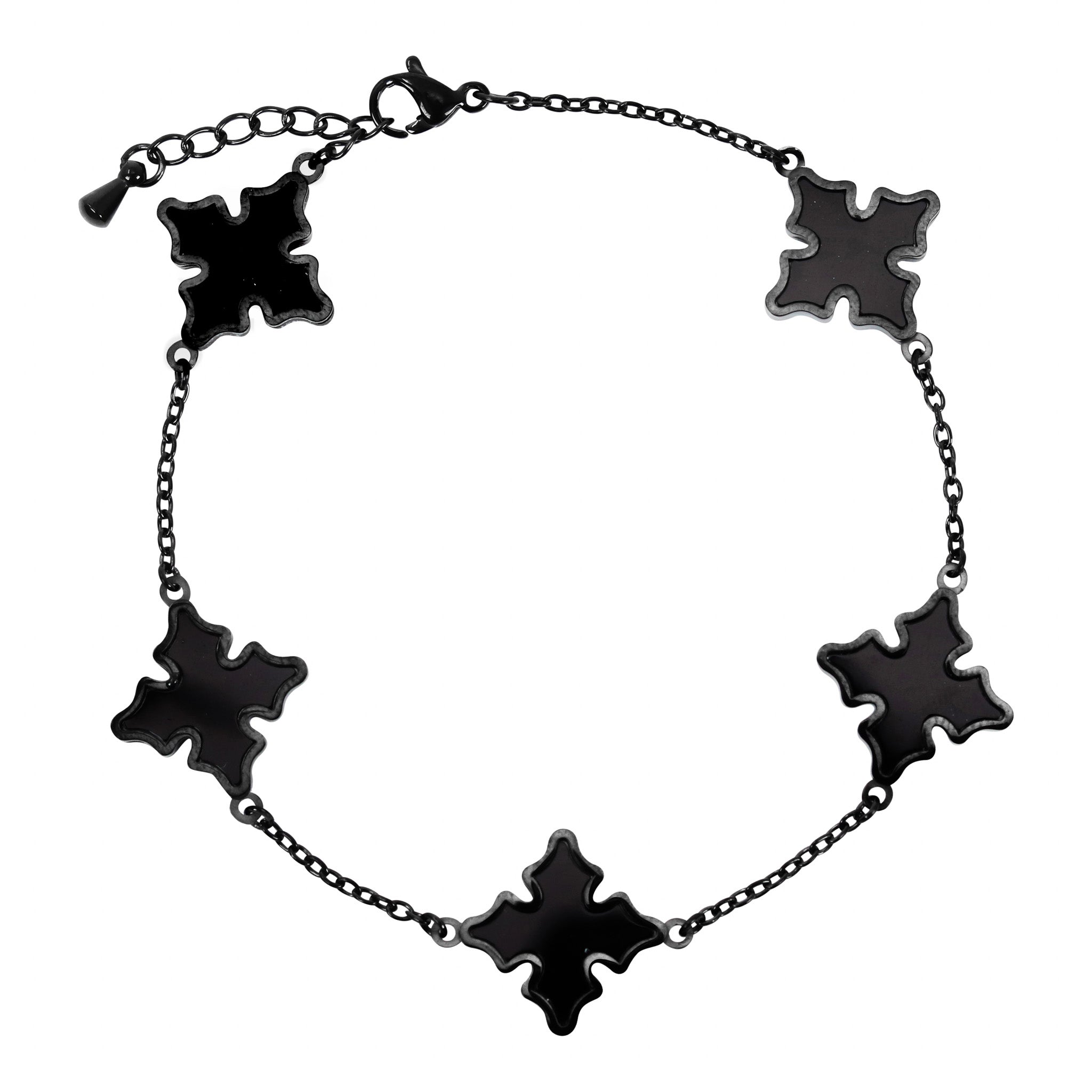 Men's 15mm Black Multi Cross Link Bracelet in Premium Stainless Steel - Water, Heat & Sweat-Proof