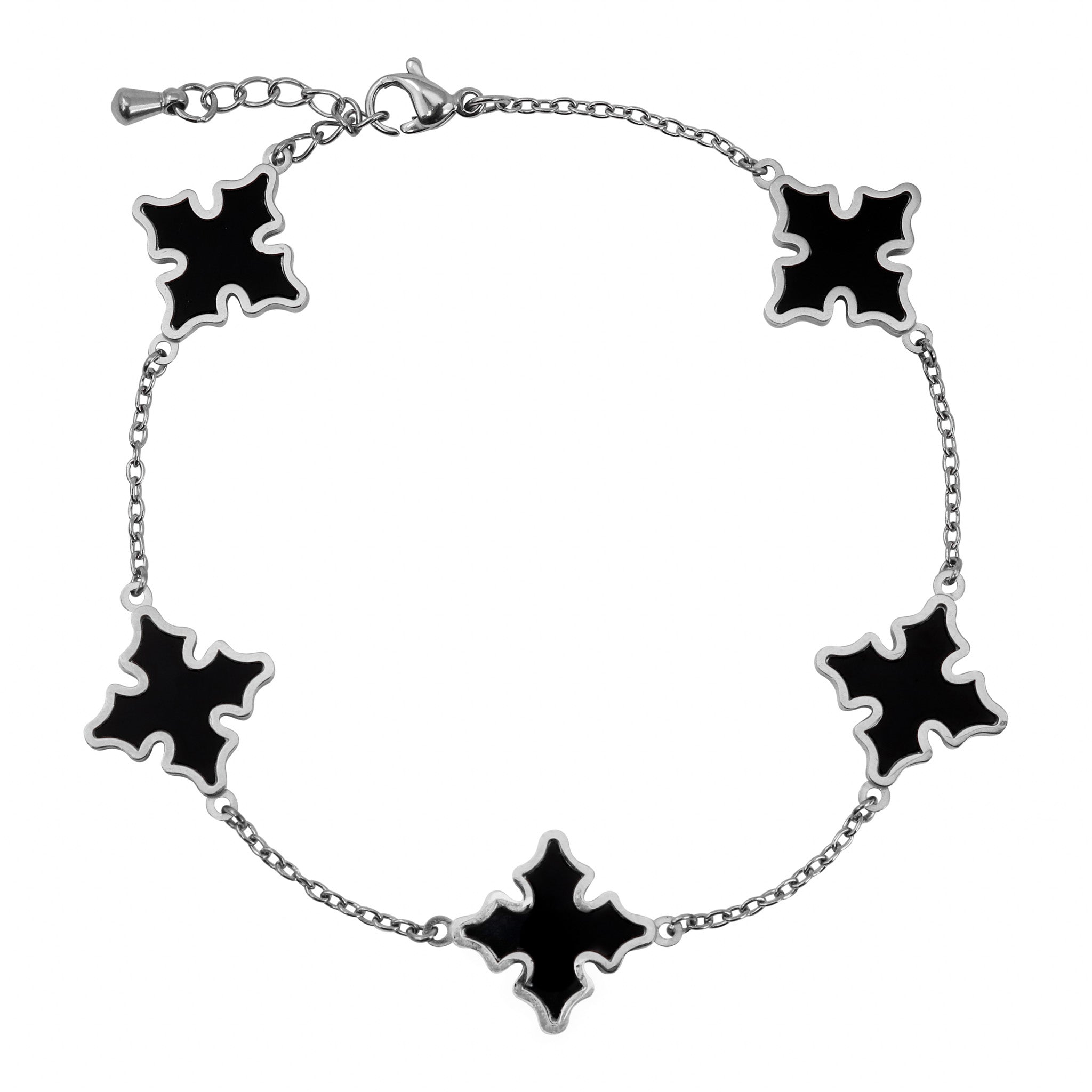 Men's 15mm Silver Multi Cross Link Bracelet in Premium Stainless Steel - Water, Heat & Sweat-Proof