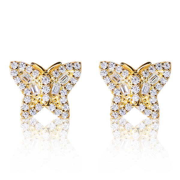 0.36CT Moissanite Butterfly Stud Earrings in Premium Sterling Silver