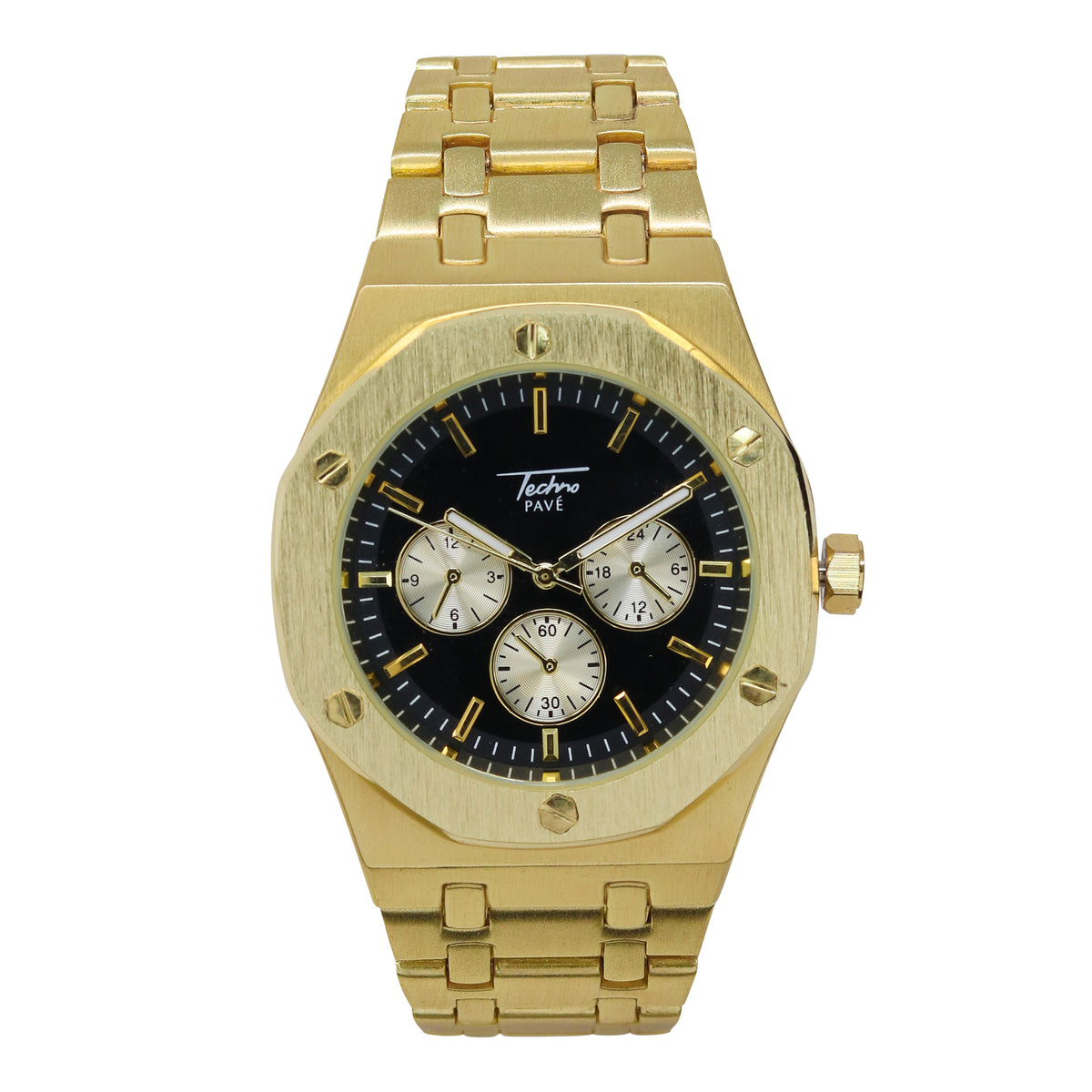 Men’s 42mm Octagon Watch - Metal Band, Quartz Movement