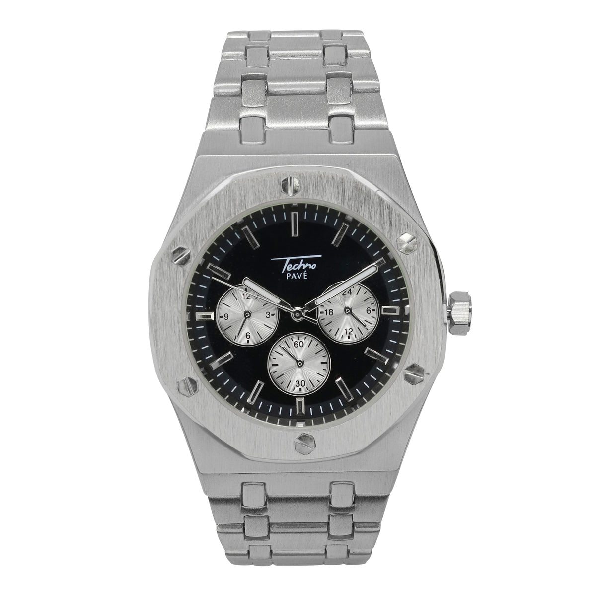 Men’s 42mm Octagon Watch - Metal Band, Quartz Movement