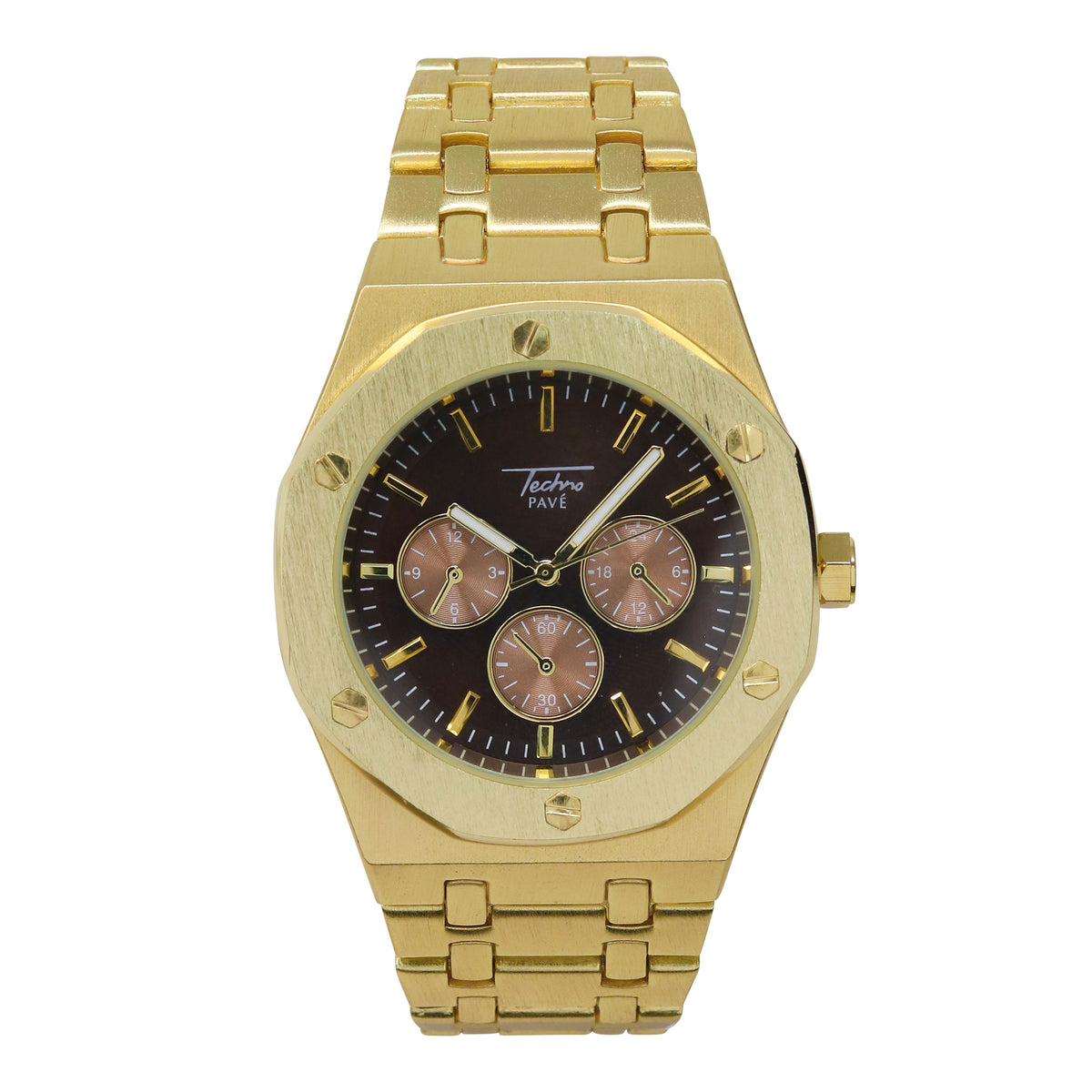 Men’s 42mm Octagon Watch - Metal Band, Quartz Movement