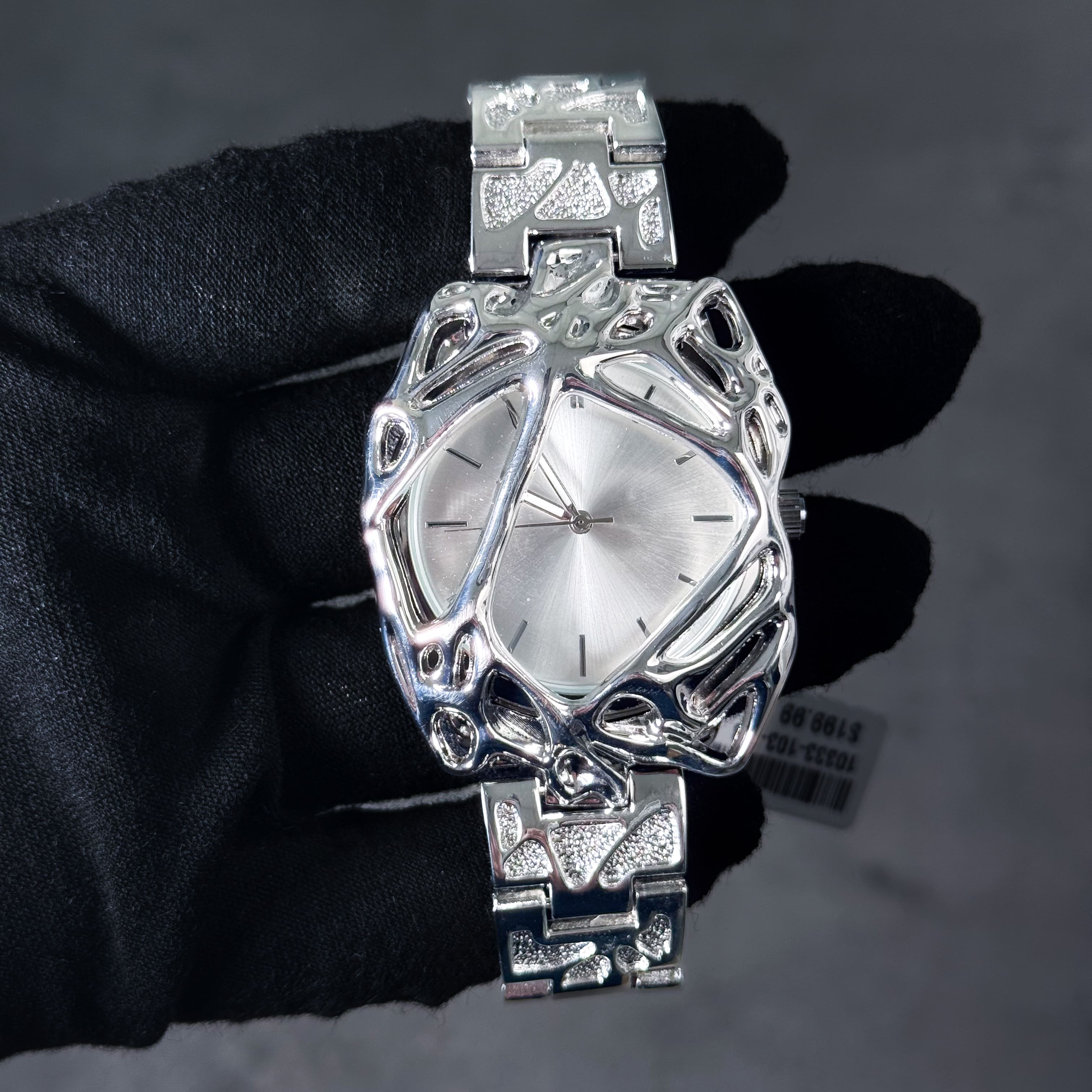 Men’s 40mm Spider Web Watch - Metal Band, Quartz Movement