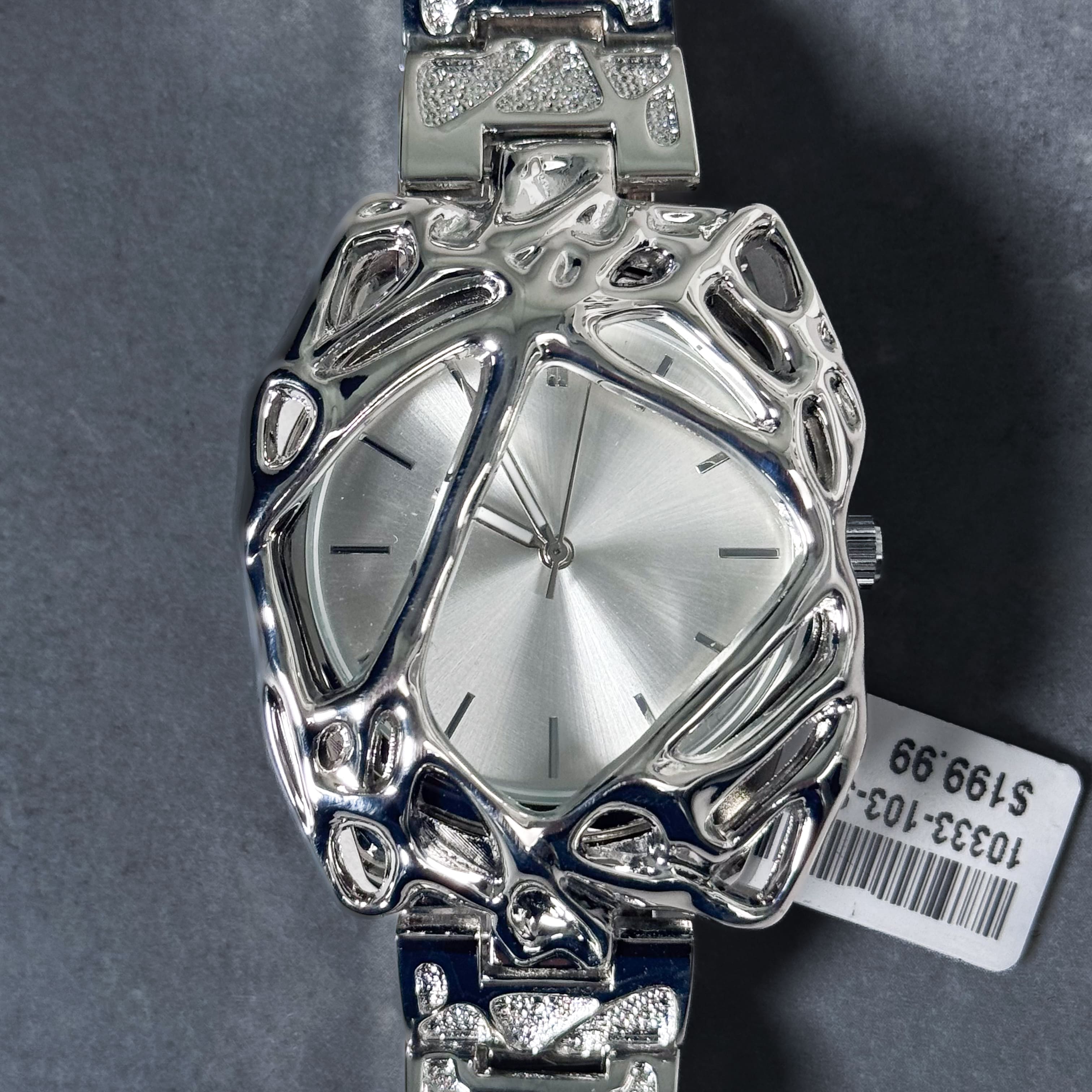Men’s 40mm Spider Web Watch - Metal Band, Quartz Movement