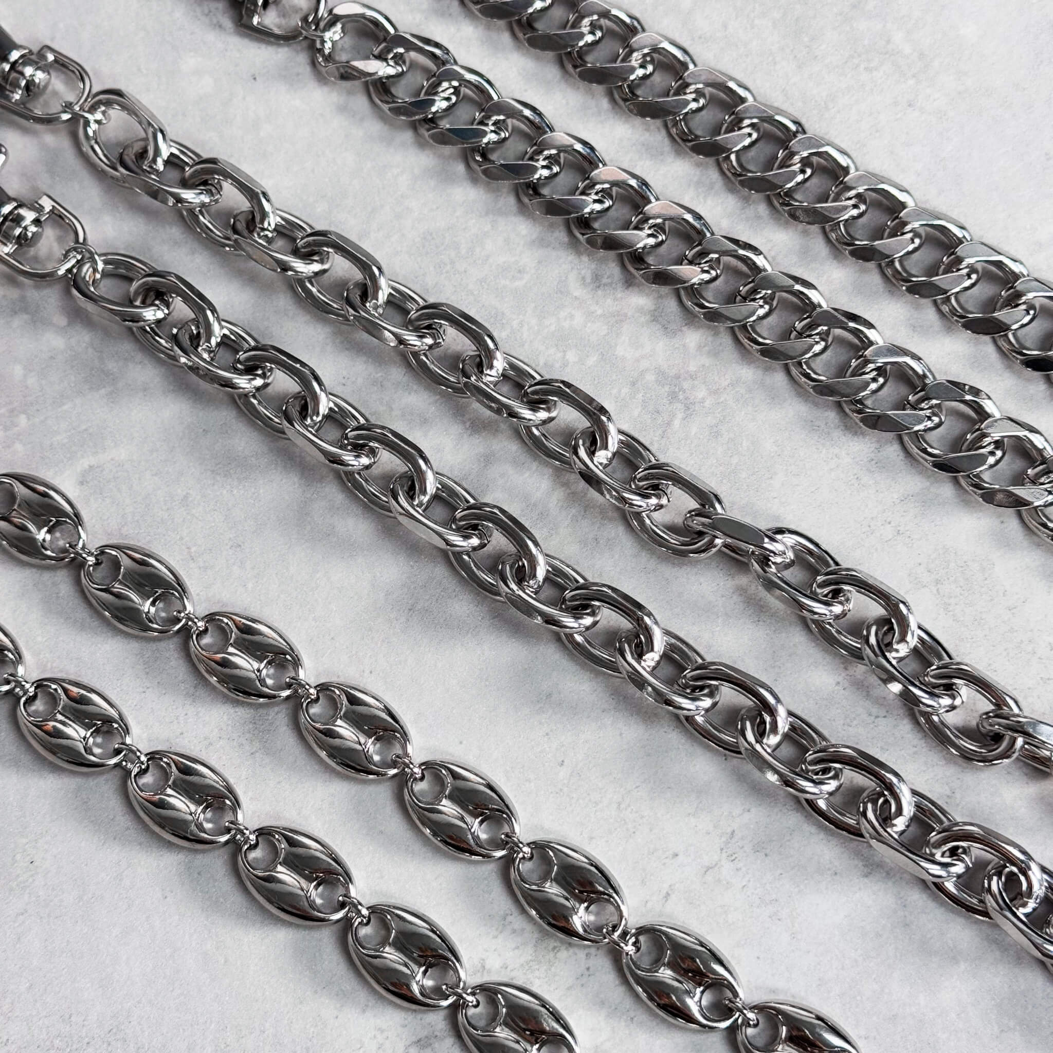 Men's 12mm Silver Pant Chain Stylish Accessory for Jeans