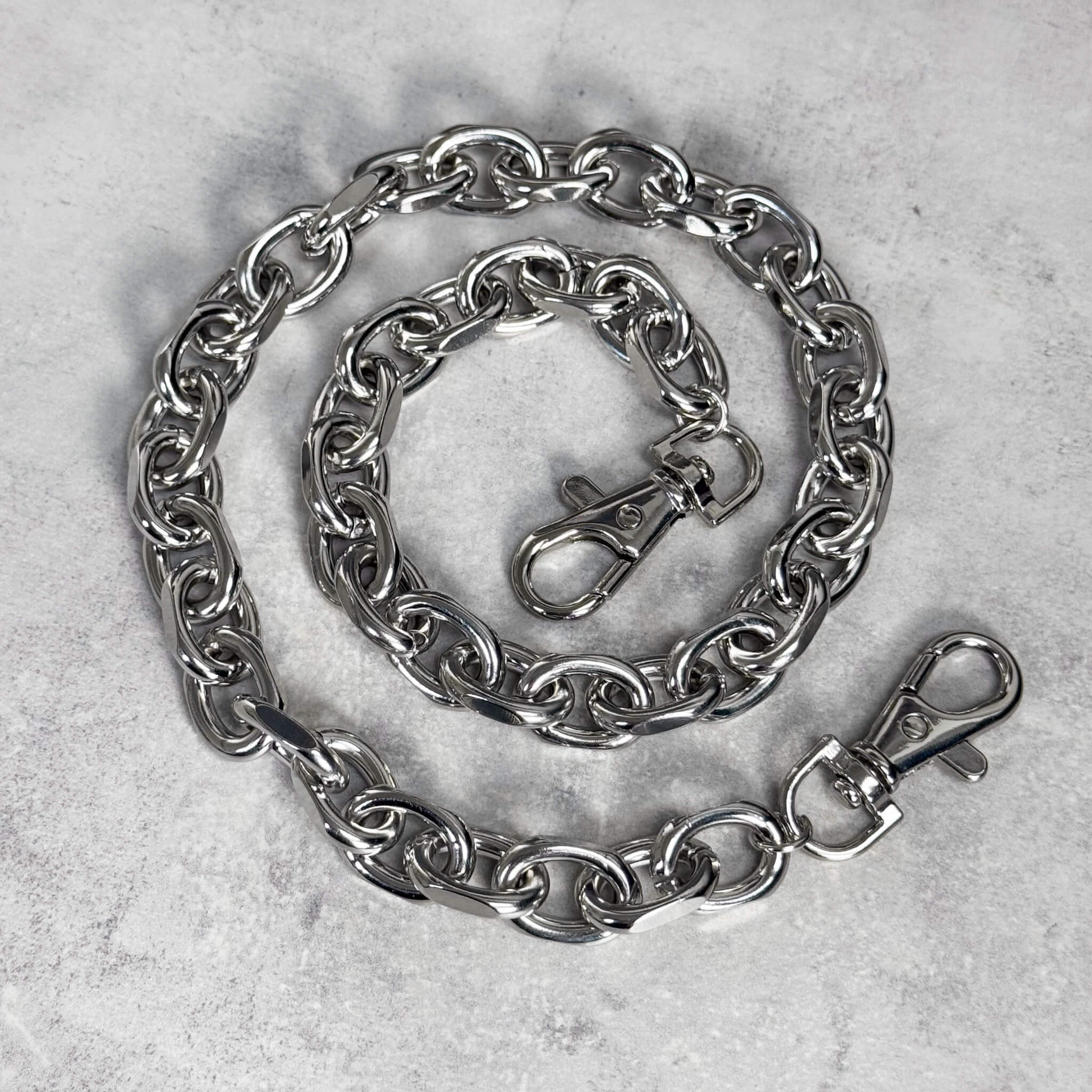 Men's 13mm Silver Mariner Link Pant Chain Stylish Accessory for Jeans