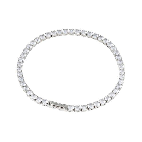 Women's 44mm Iced Out Solitaire Bezel Watch, Tennis Chain & Bracelet Set