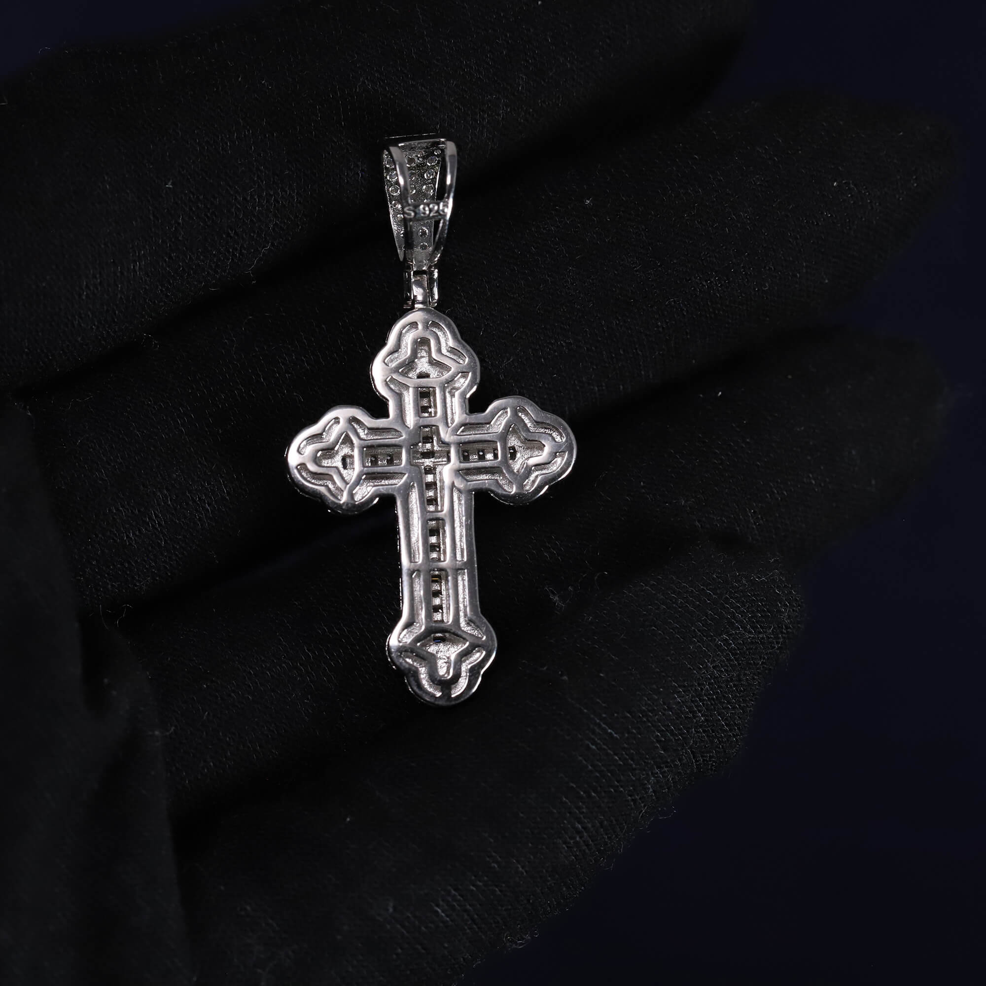 Iced Out 1.4CT Moissanite Cross Pendant in Premium Sterling Silver
