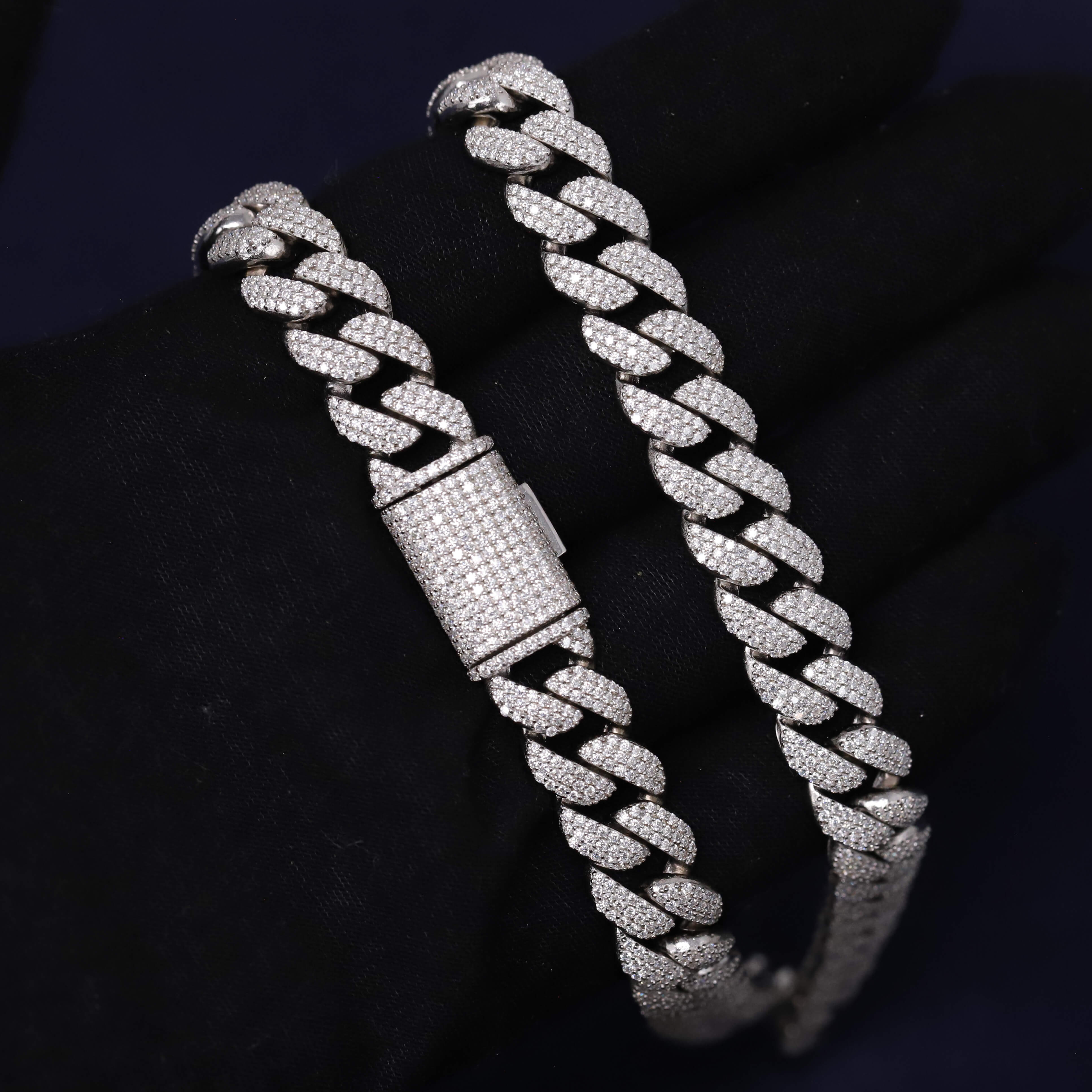 Iced Out 22.20CT Moissanite Cuban Link Chain in Premium Sterling Silver
