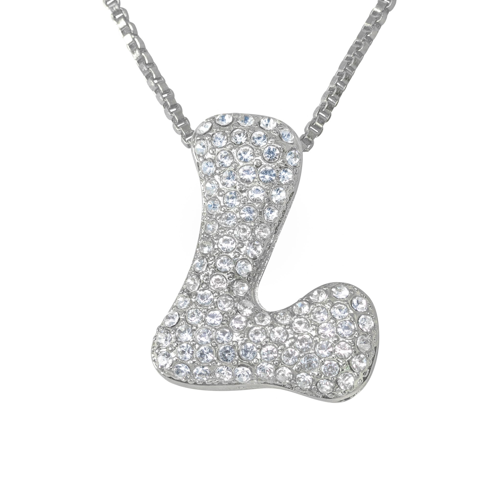 30mm Iced Out Bubble Letter Pendant witth Box Chain