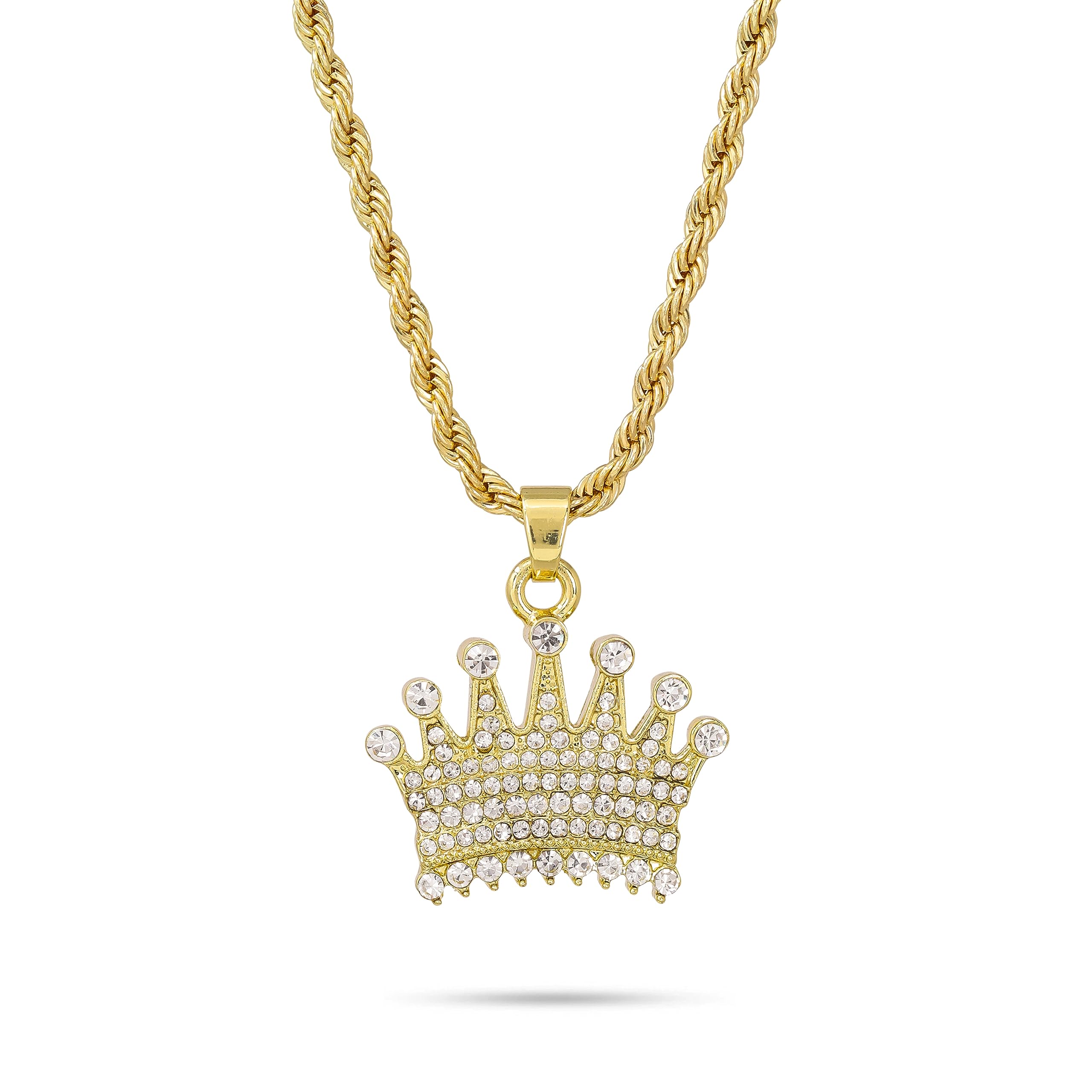 Men's Iced Out Pendant Necklace & Cluster Chain Set