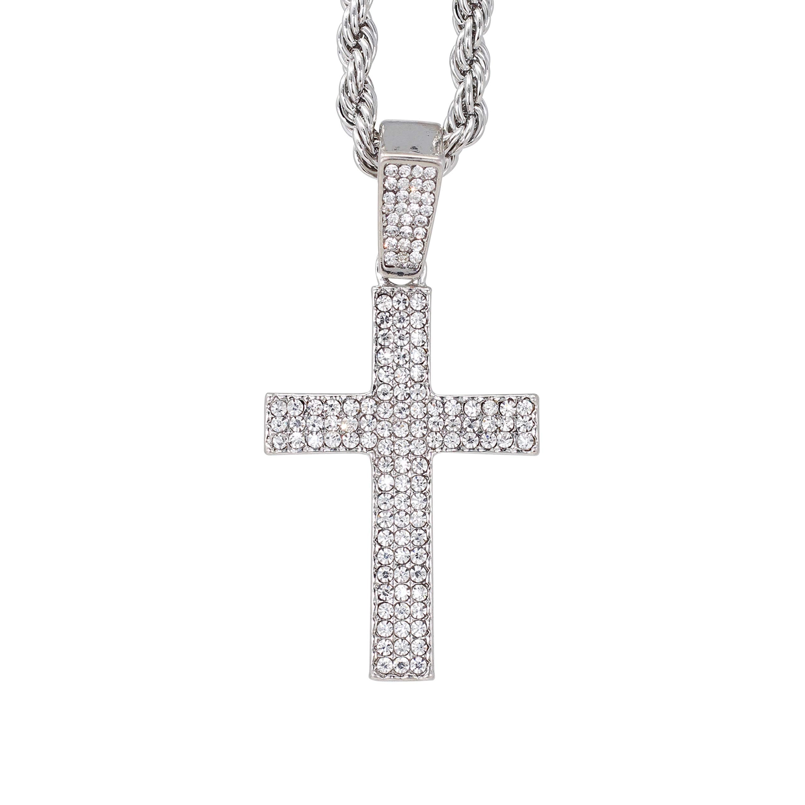 Men's Iced Out Pendant Necklace & Cluster Chain Set