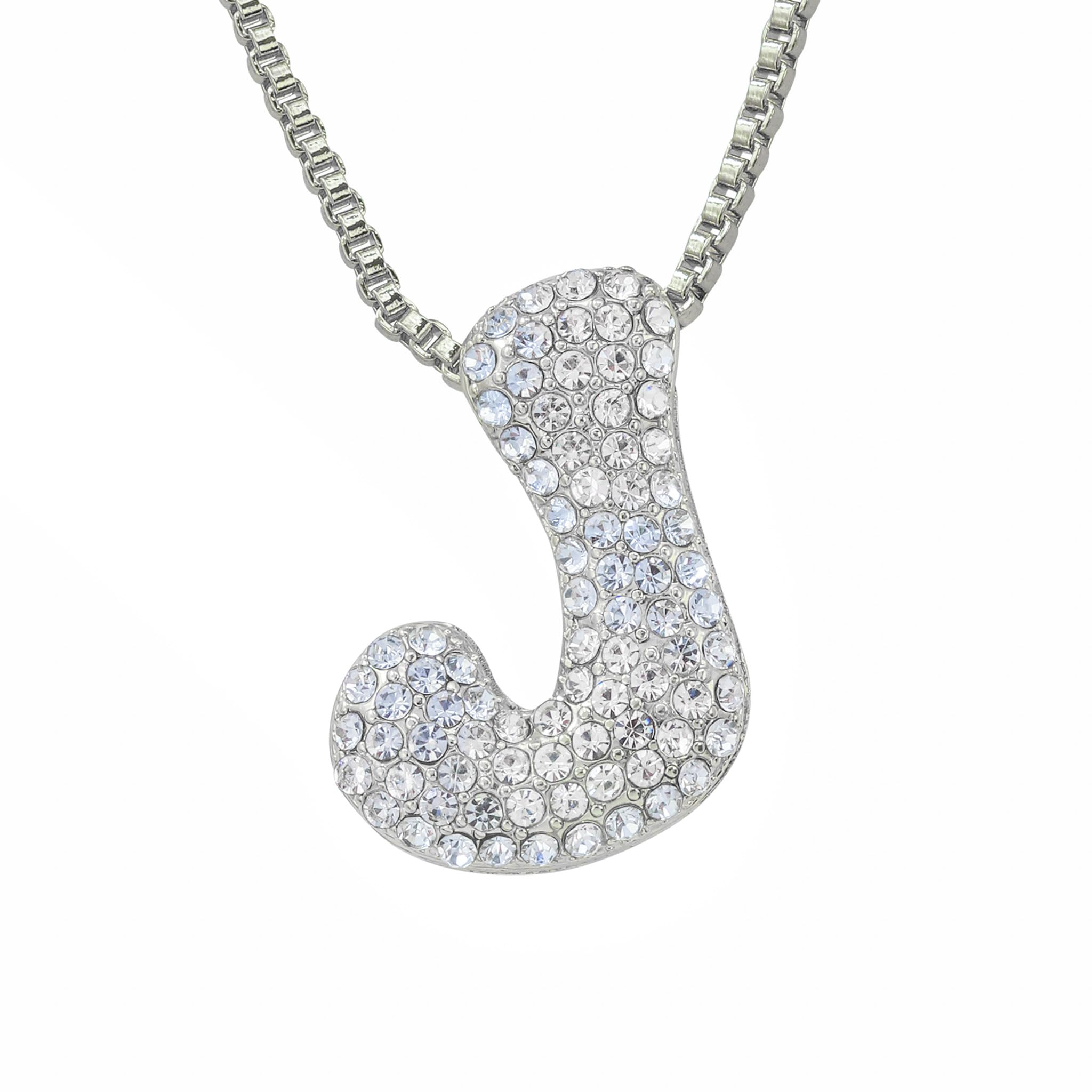 30mm Iced Out Bubble Letter Pendant witth Box Chain