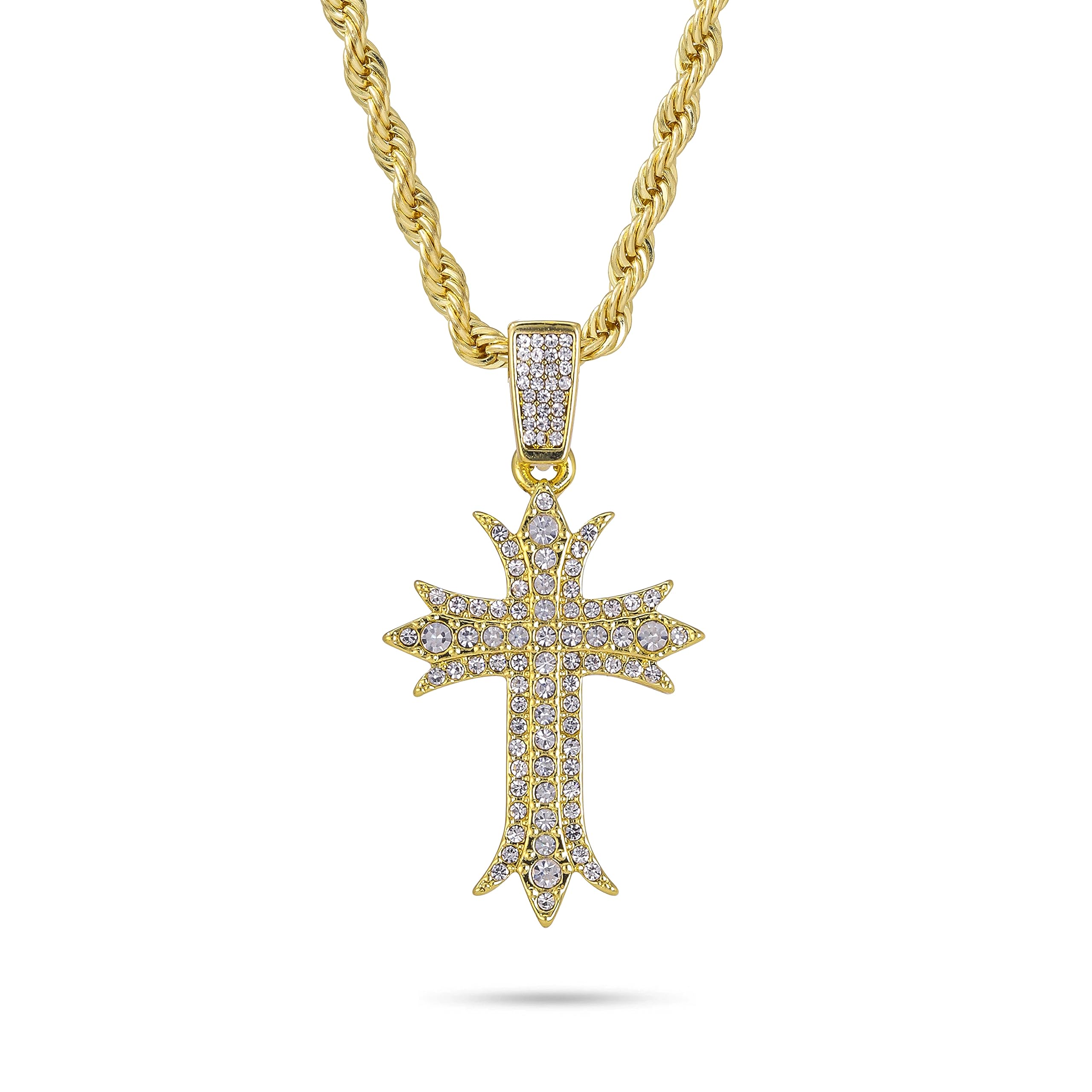 Men's Iced Out Pendant Necklace & Cluster Chain Set