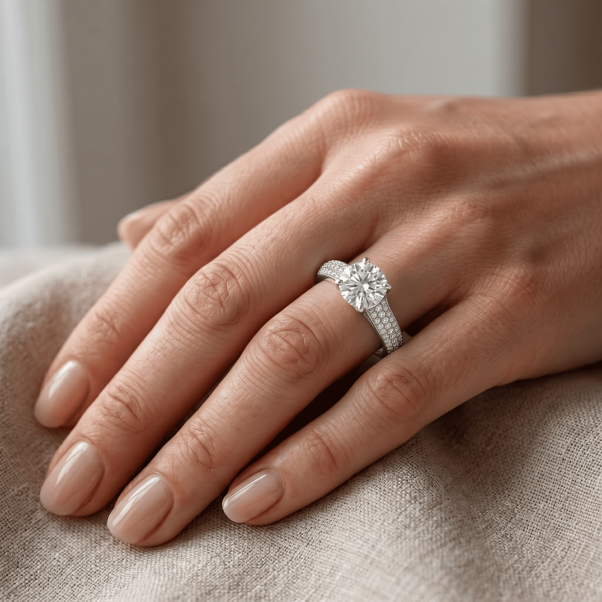 Iced Out 2.58CT Moissanite Round Cut Pavé Ring in Premium Sterling Silver