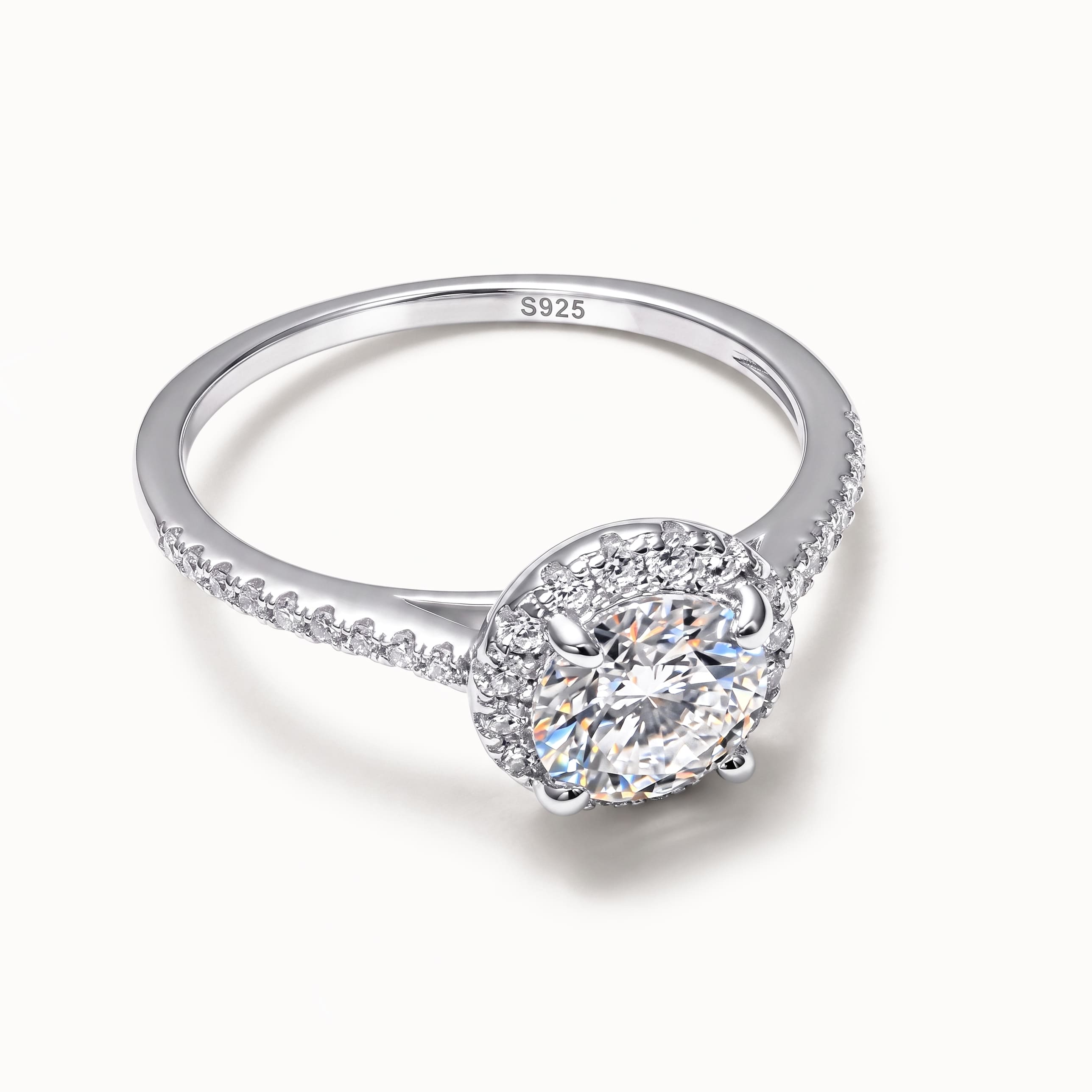 Iced Out 1.02CT Moissanite Round Cut Halo Pavé Ring in Premium Sterling Silver