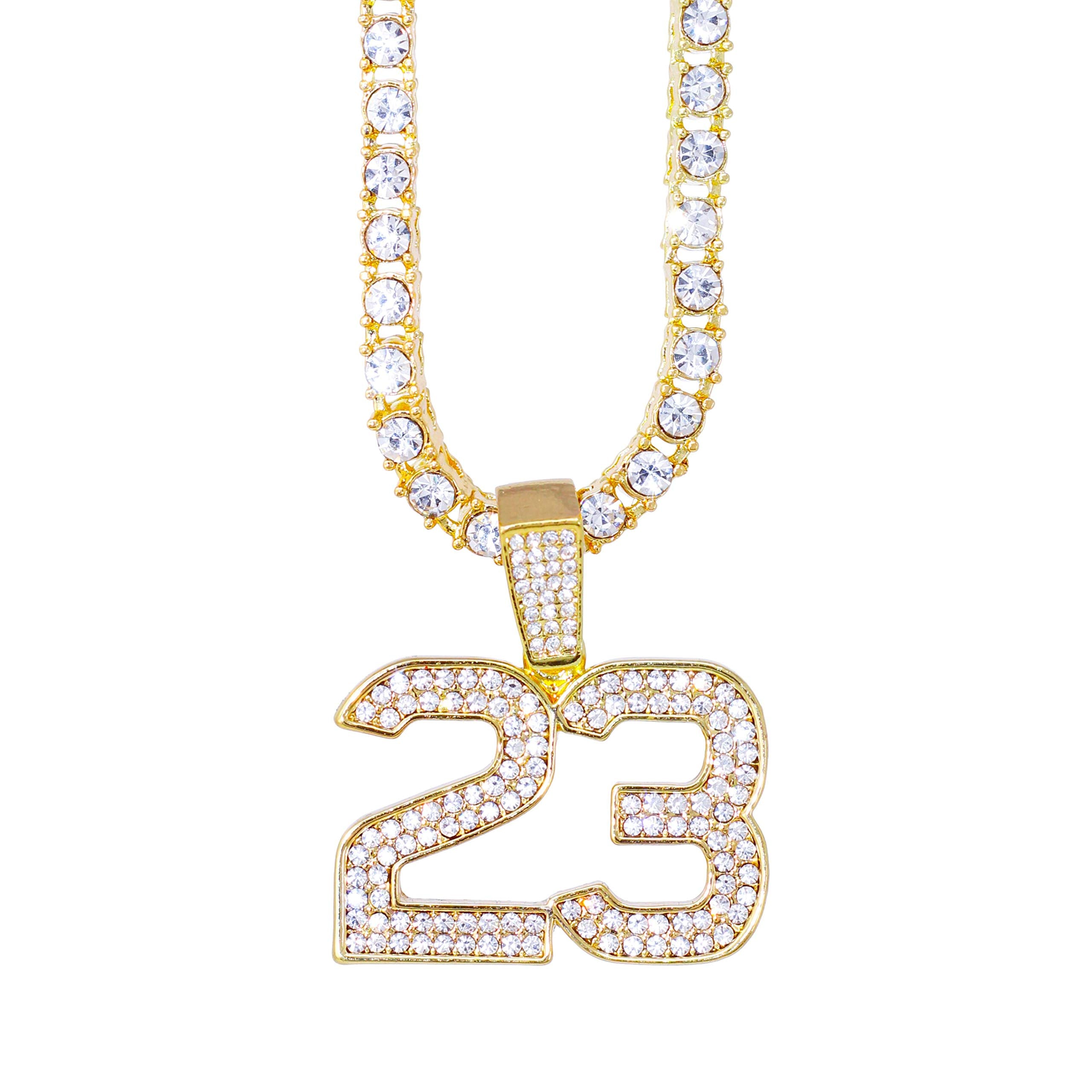 Iced Out Basketball Pendant Necklace with Tennis Chain – 20 Inches