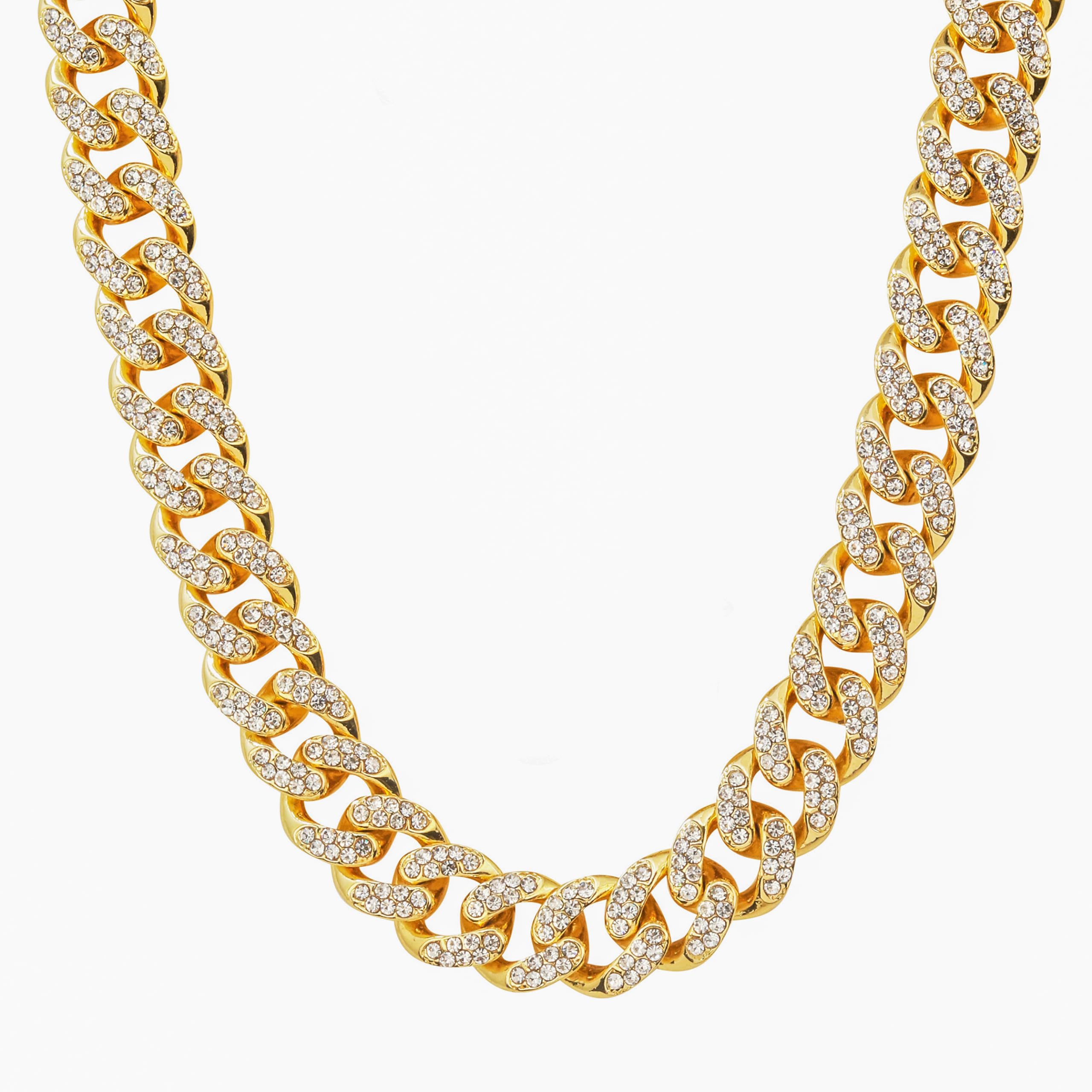 Men's Iced Out Allah Pendant Necklace and Cuban Chain Set