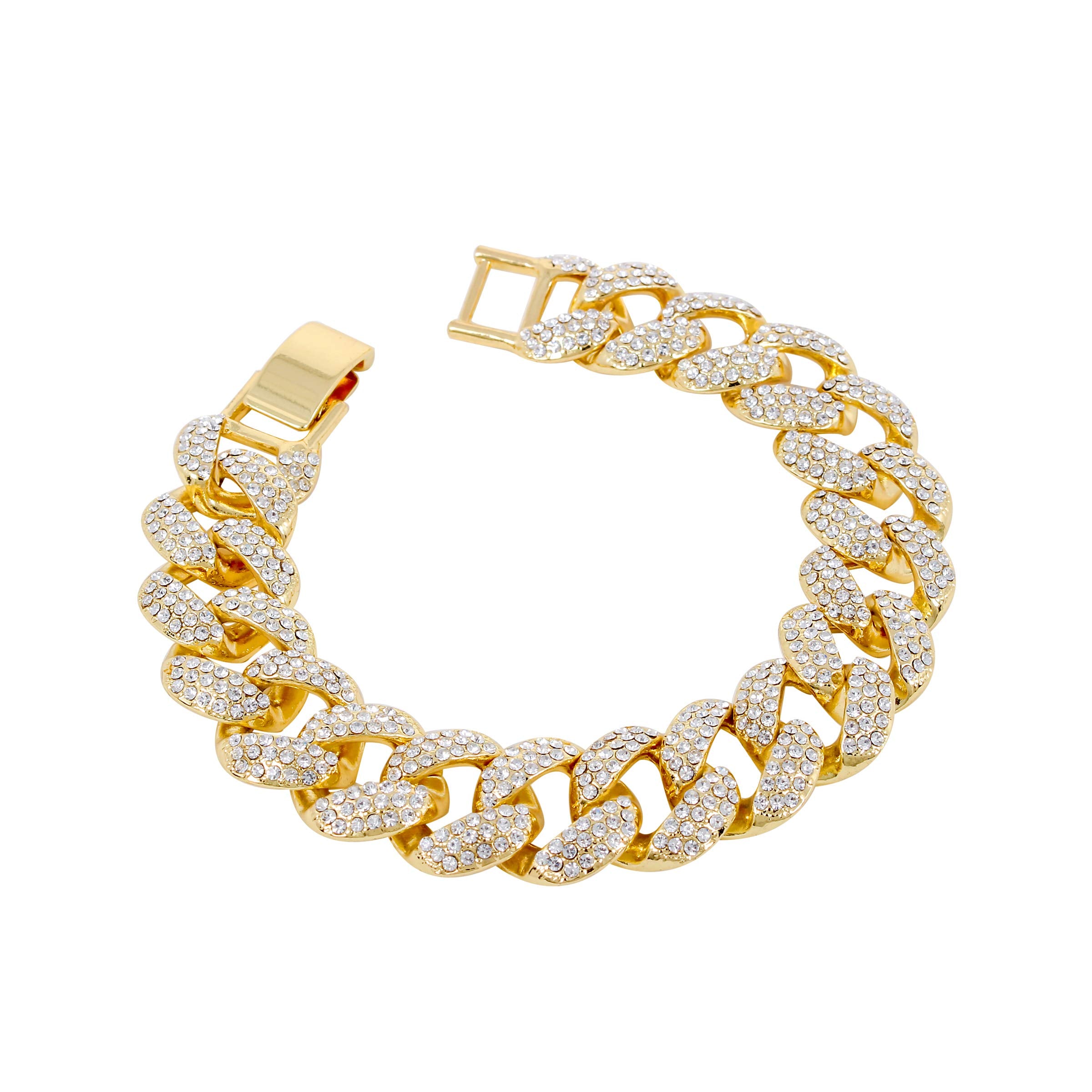 Men's 44mm Iced Out Baguette Watch & Cuban Bracelet Set