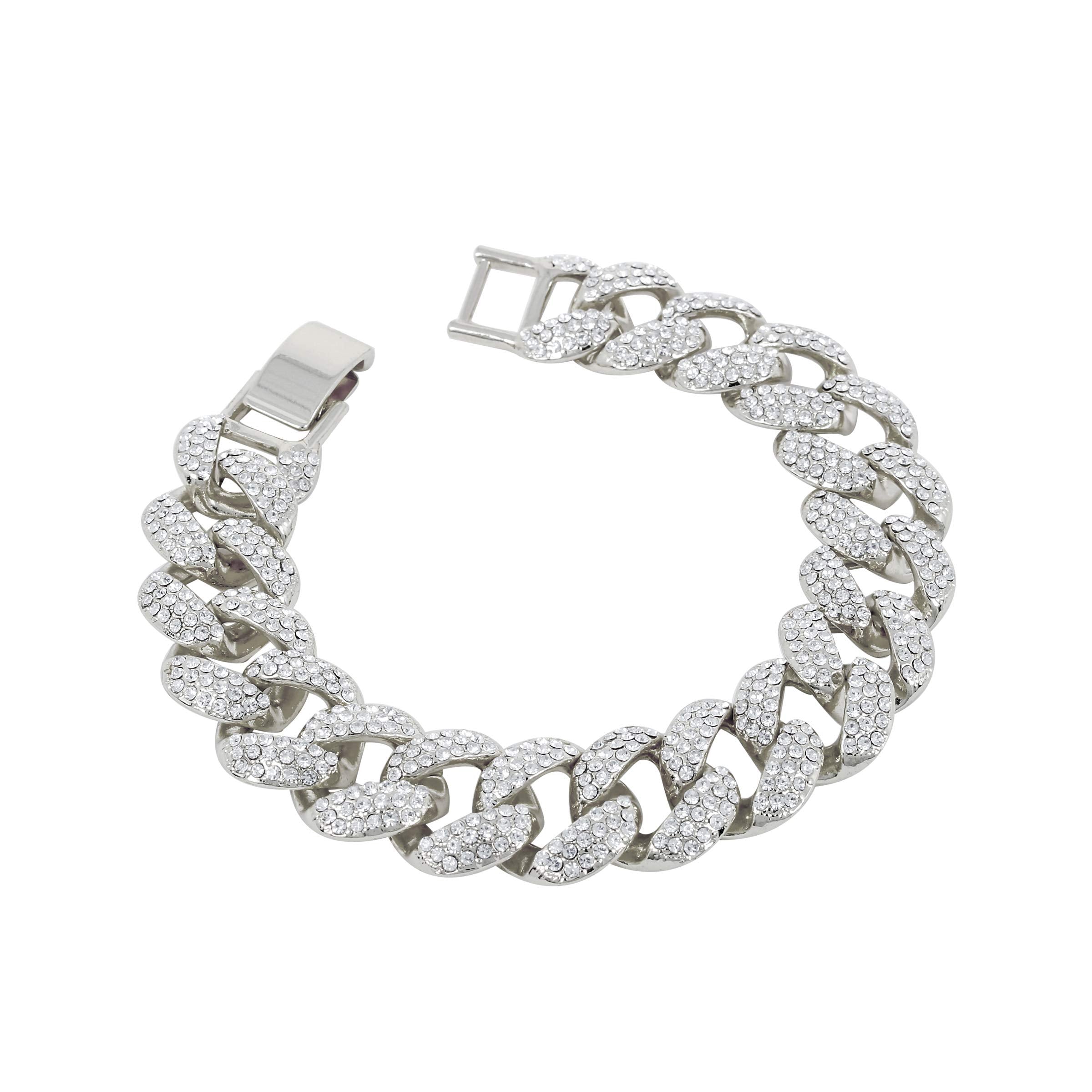 Men's 44mm Iced Out Baguette Watch & Cuban Bracelet Set