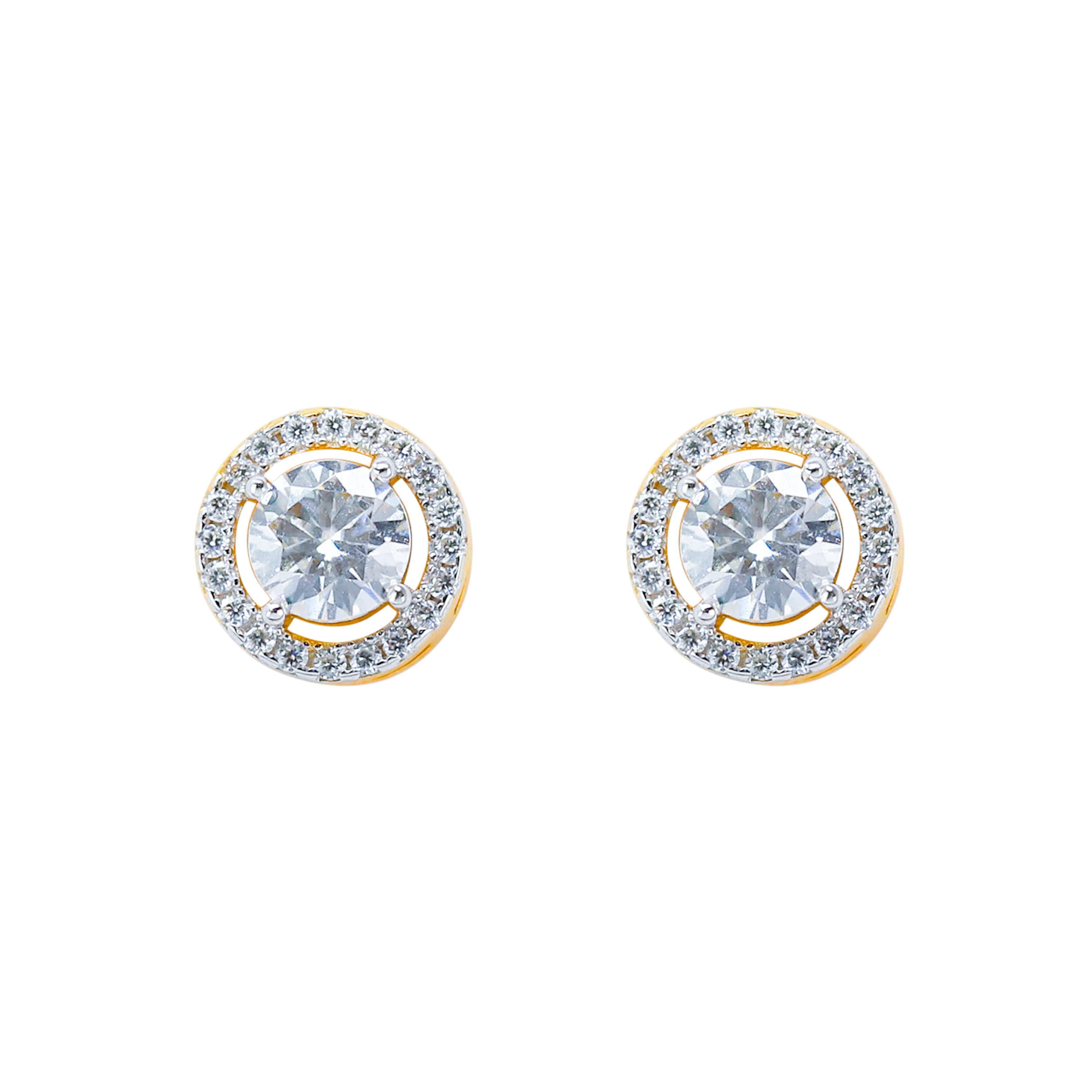 8mm Moissanite Cluster Earrings, 1.18ct Diamond Studs in Sterling Silver