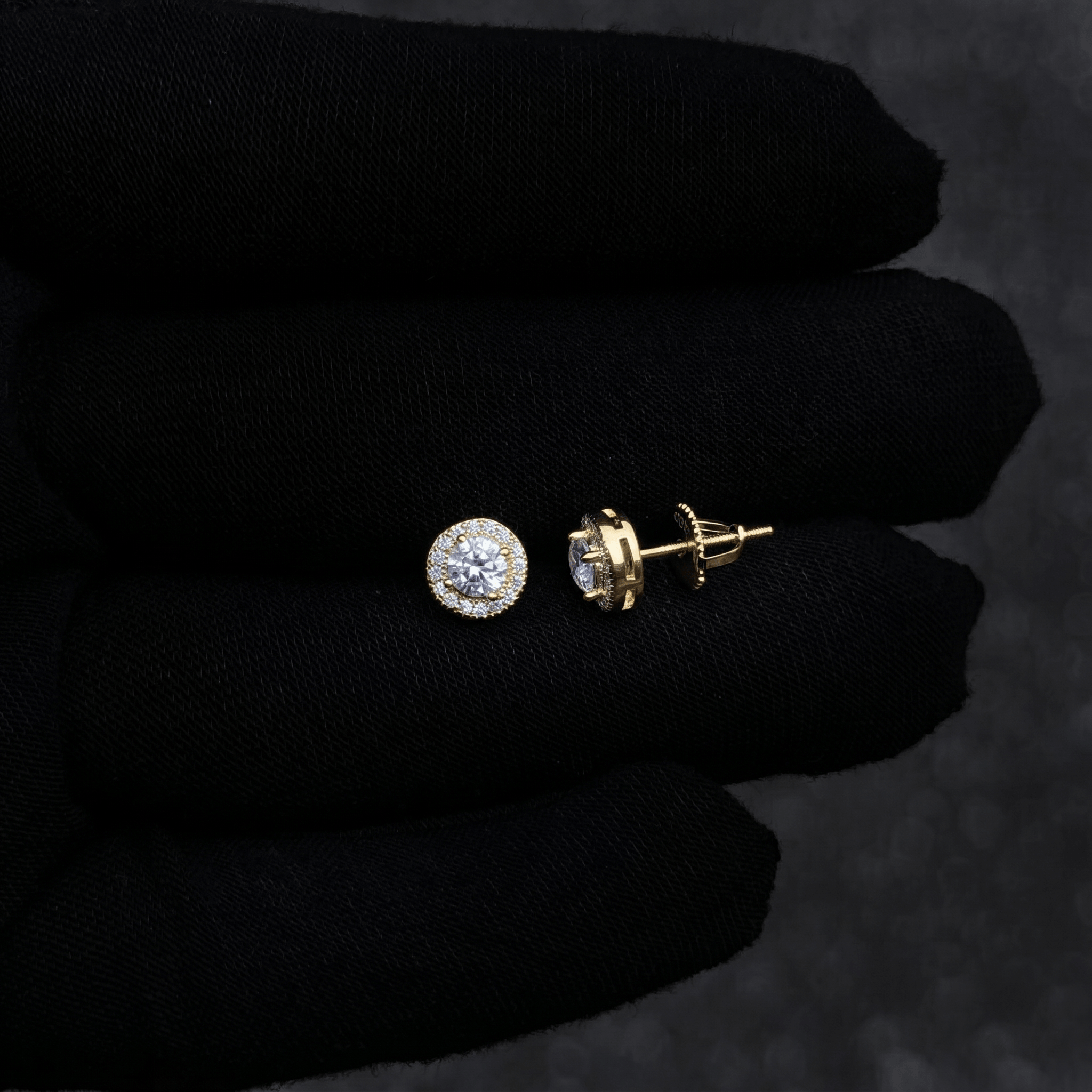 7mm Round Moissanite Cluster Earrings, 0.82ct Diamond Studs in White Gold
