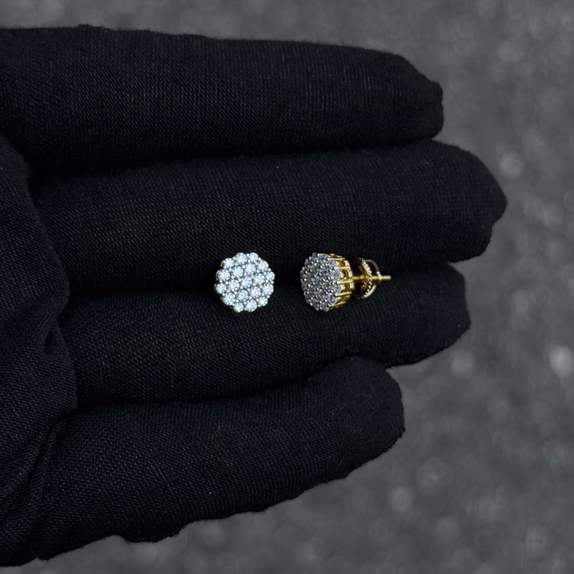 9mm Moissanite Cluster Earrings, 0.88ct Diamond Studs in Sterling Silver