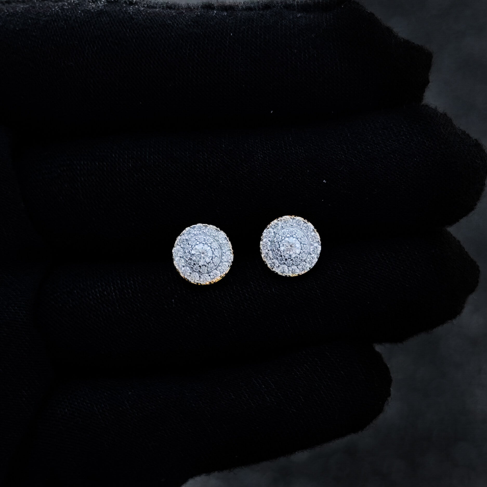 9mm Moissanite Cluster Earrings, 1.78ct Diamond Studs in Sterling Silver