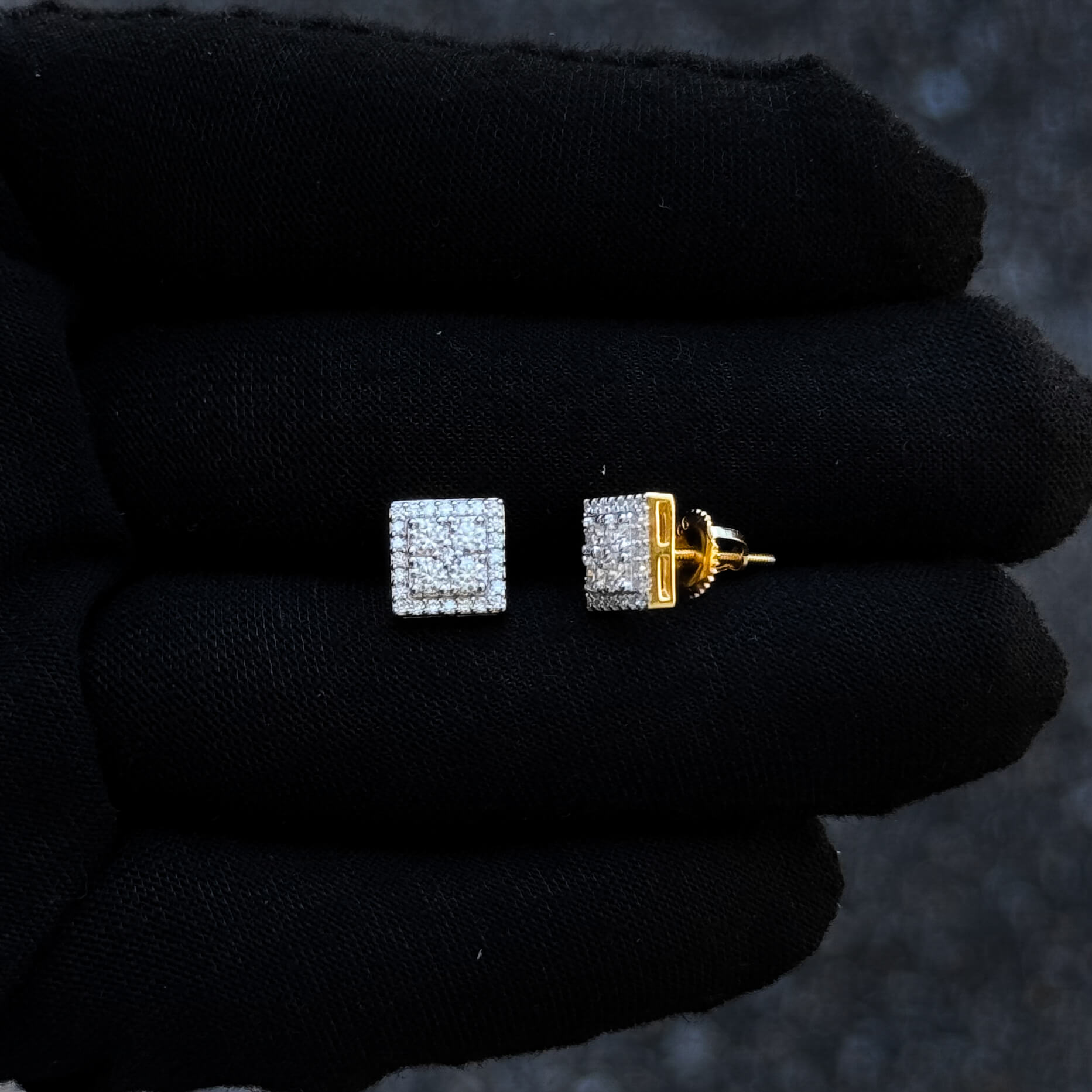 8mm Moissanite Cluster Earrings, 0.65ct Diamond Studs in Sterling Silver