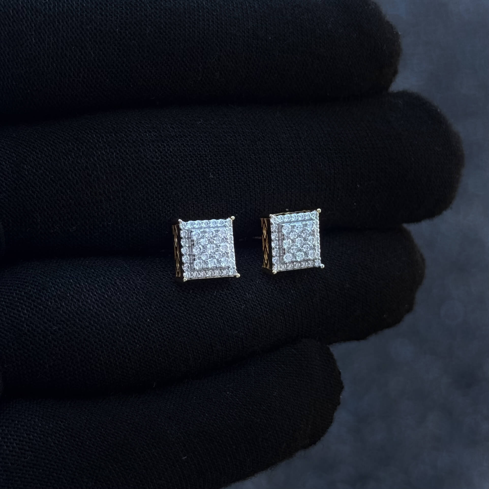 9mm Moissanite Cluster Earrings, 0.54ct Diamond Studs in Sterling Silver
