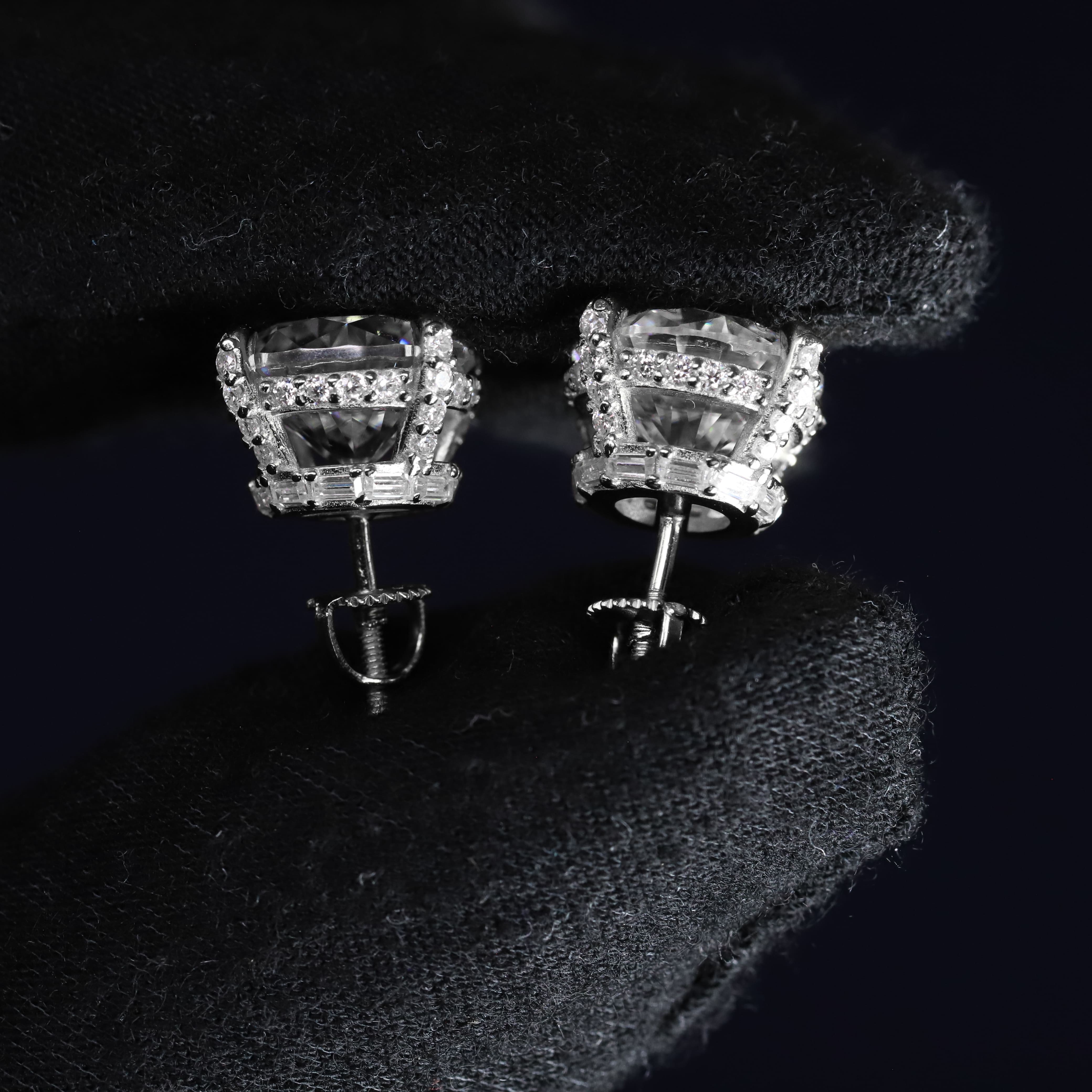 10mm Moissanite Round Earrings in Premium Sterling Silver