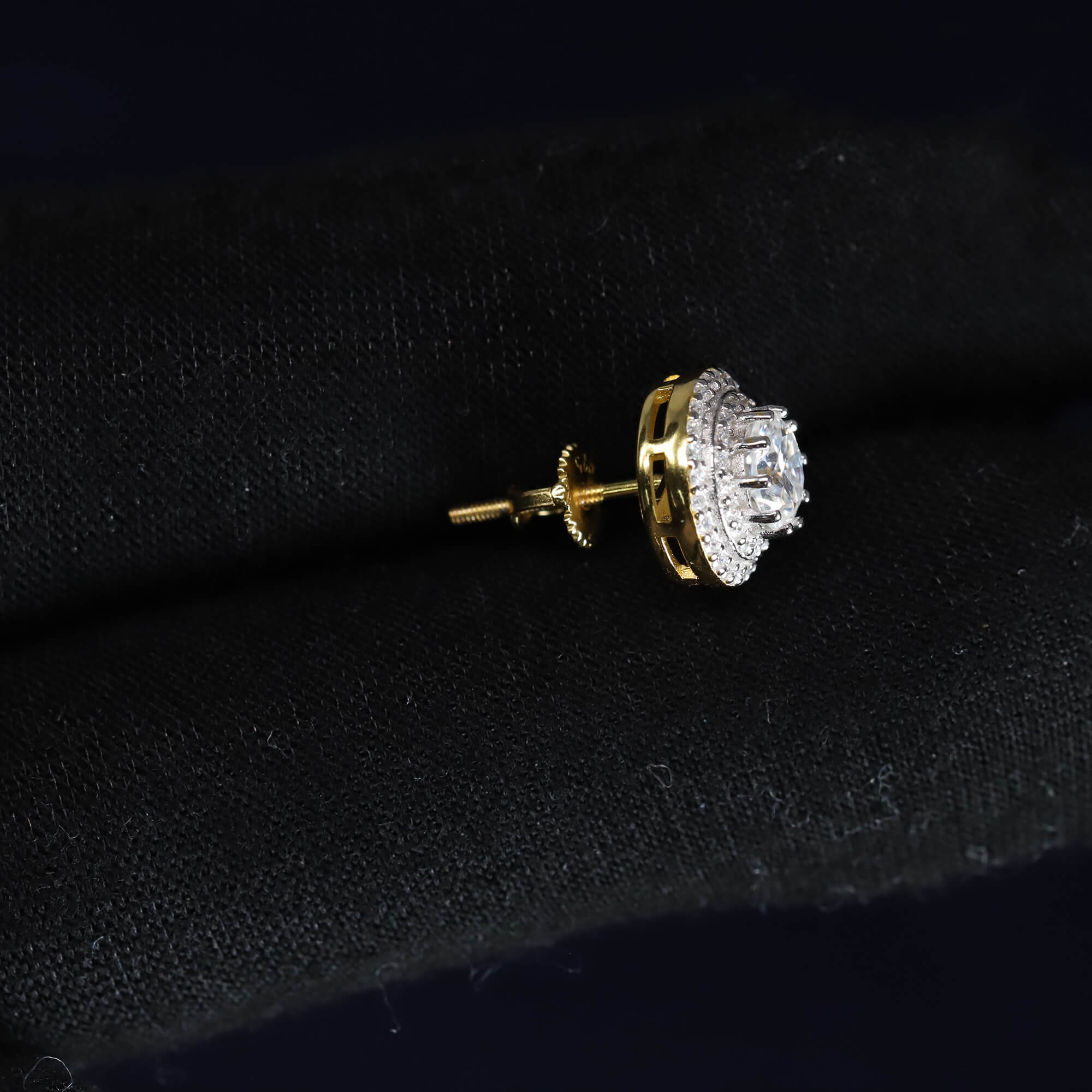 10mm Moissanite Halo Earrings in Premium Sterling Silver
