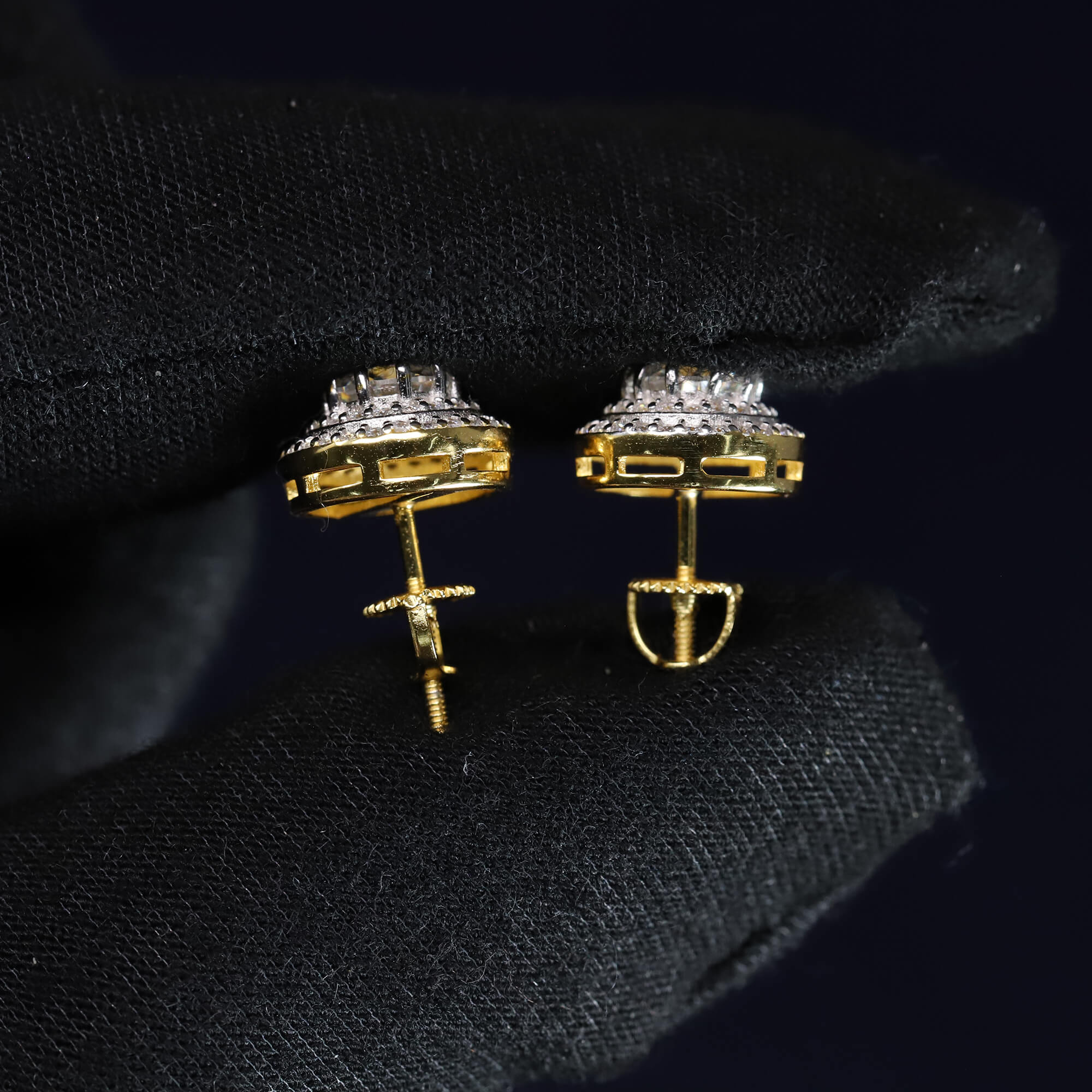 10mm Moissanite Halo Earrings in Premium Sterling Silver