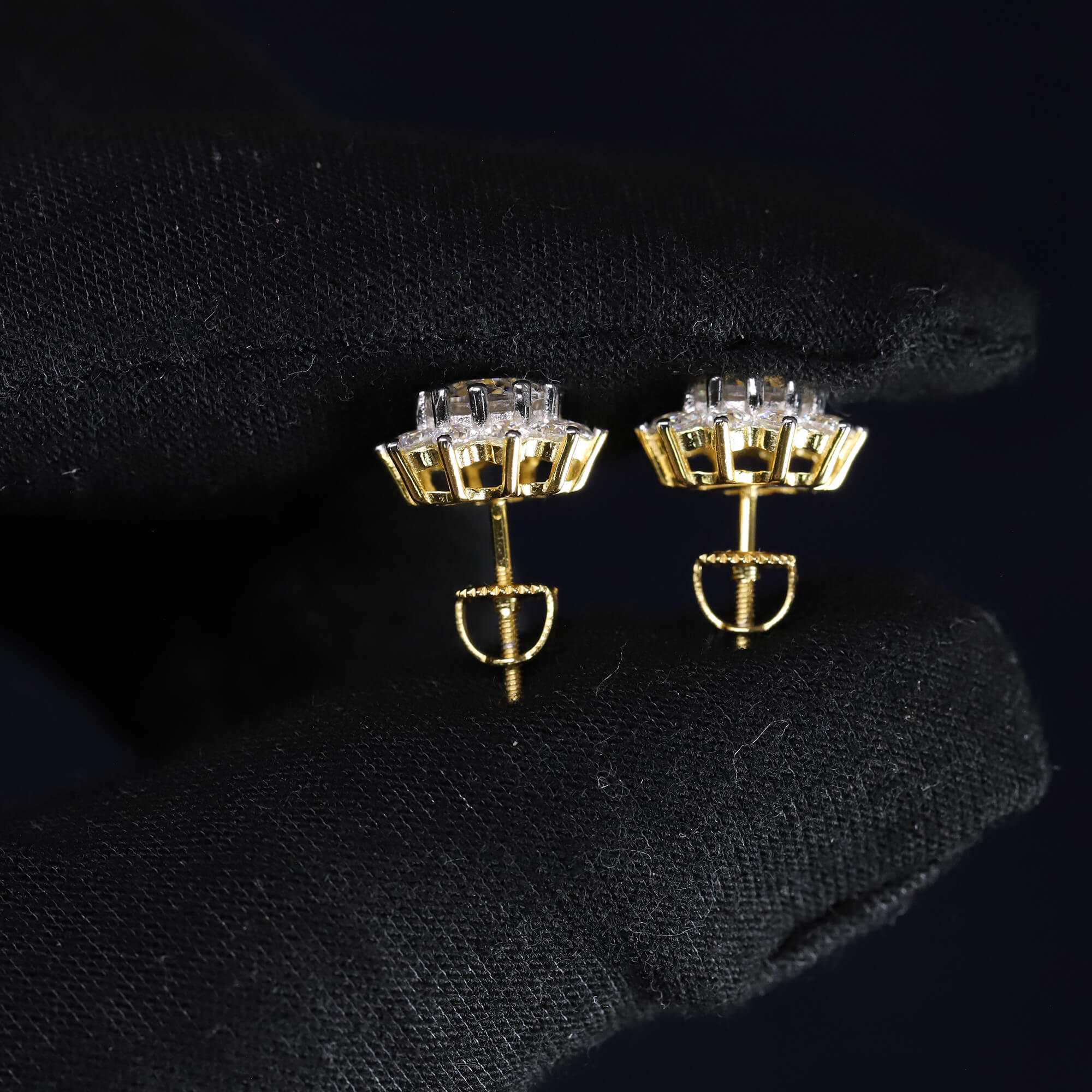 11mm Moissanite Flower Earrings in Premium Sterling Silver