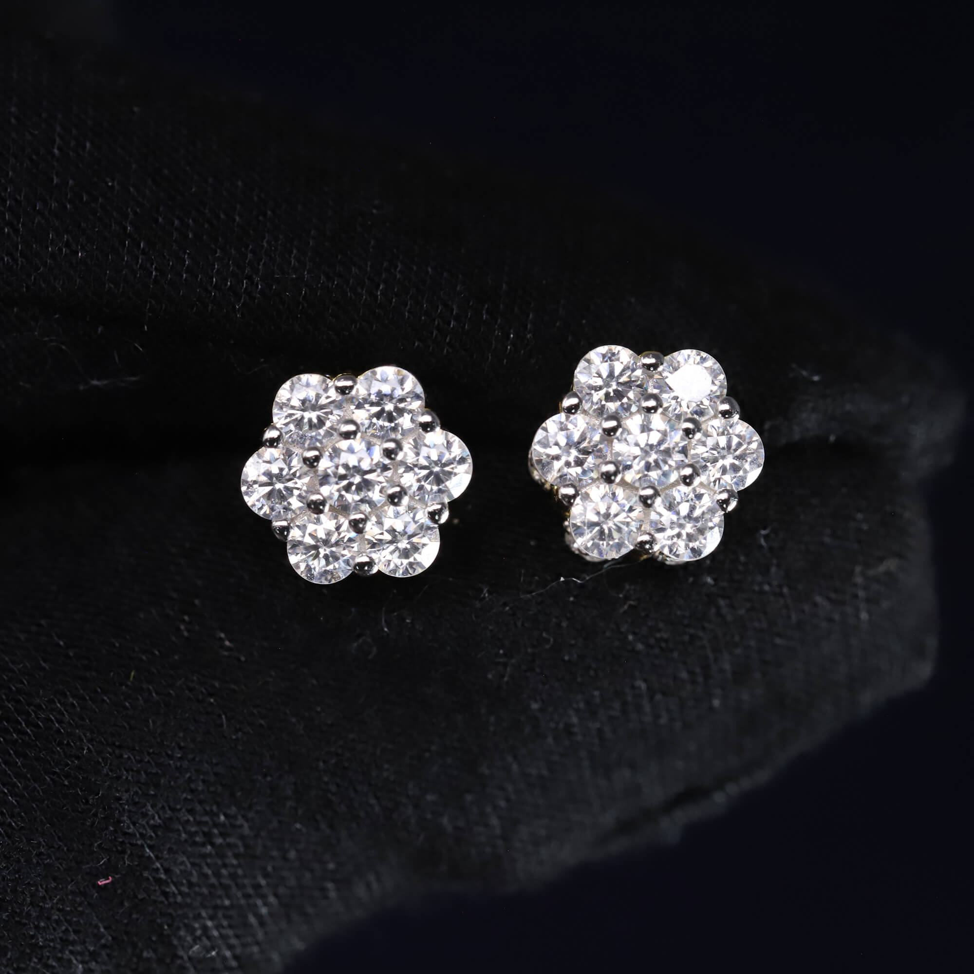 9.5mm Moissanite Floral Earrings in Premium Sterling Silver