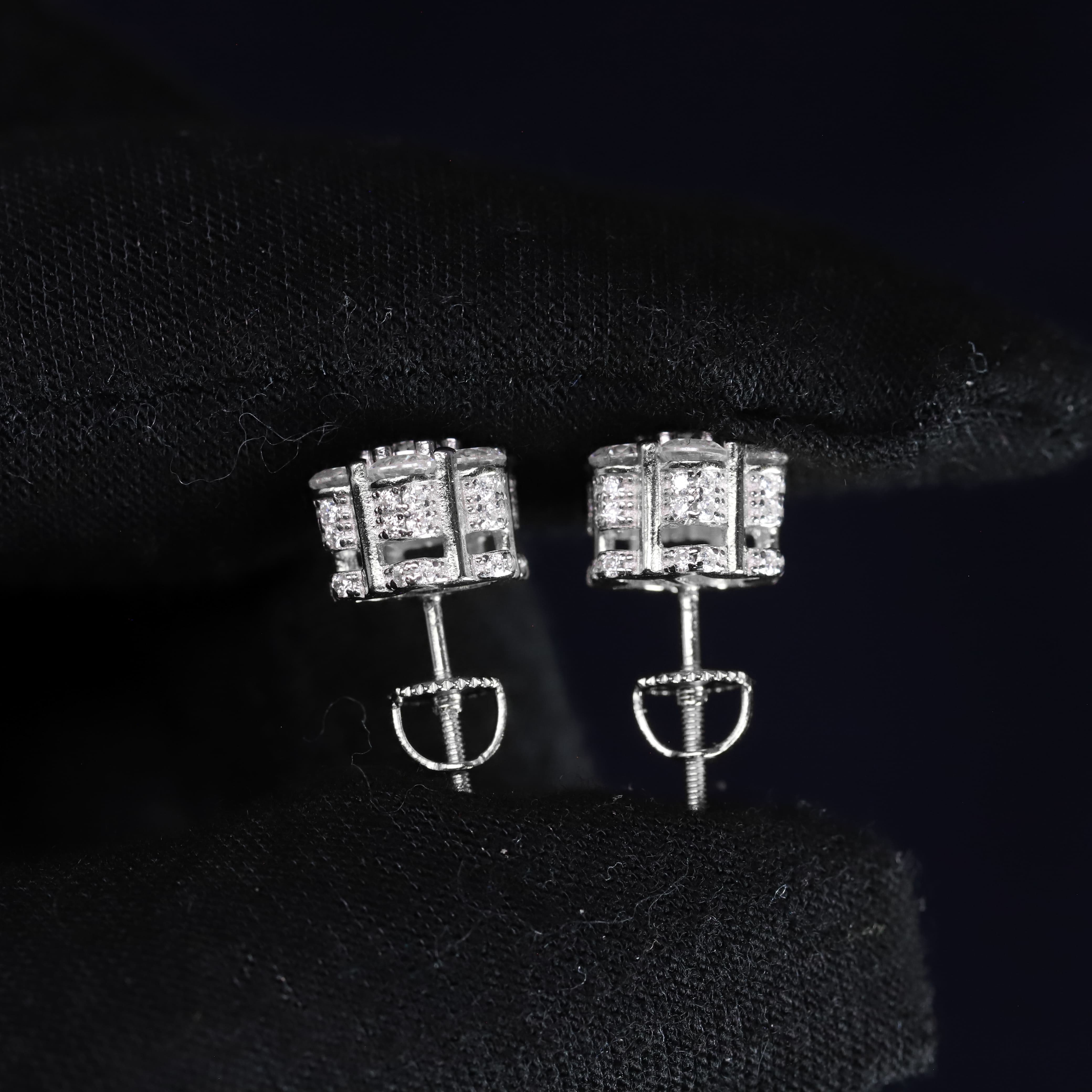 9.5mm Moissanite Floral Earrings in Premium Sterling Silver