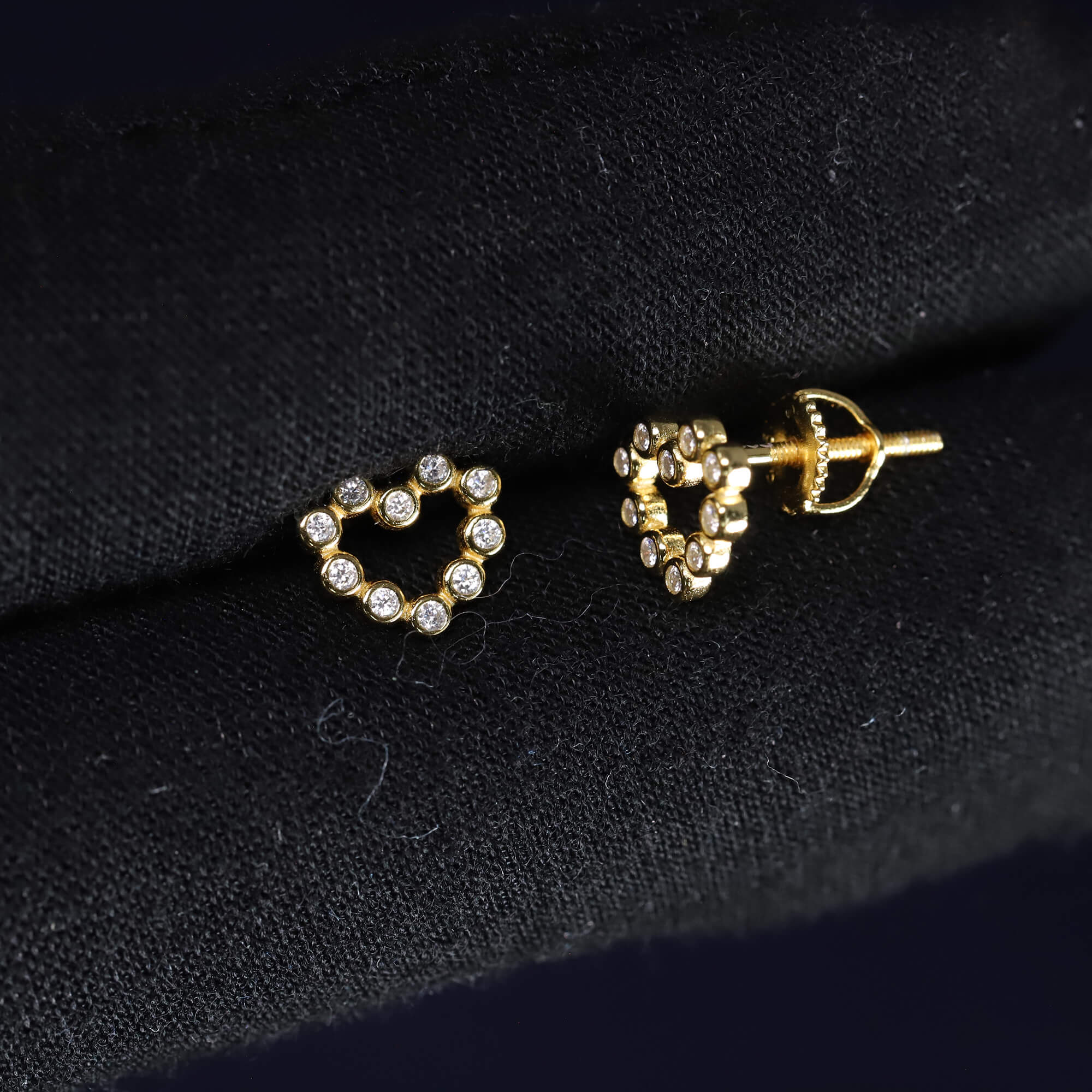 9mm Moissanite Heart Earrings in Premium Sterling Silver