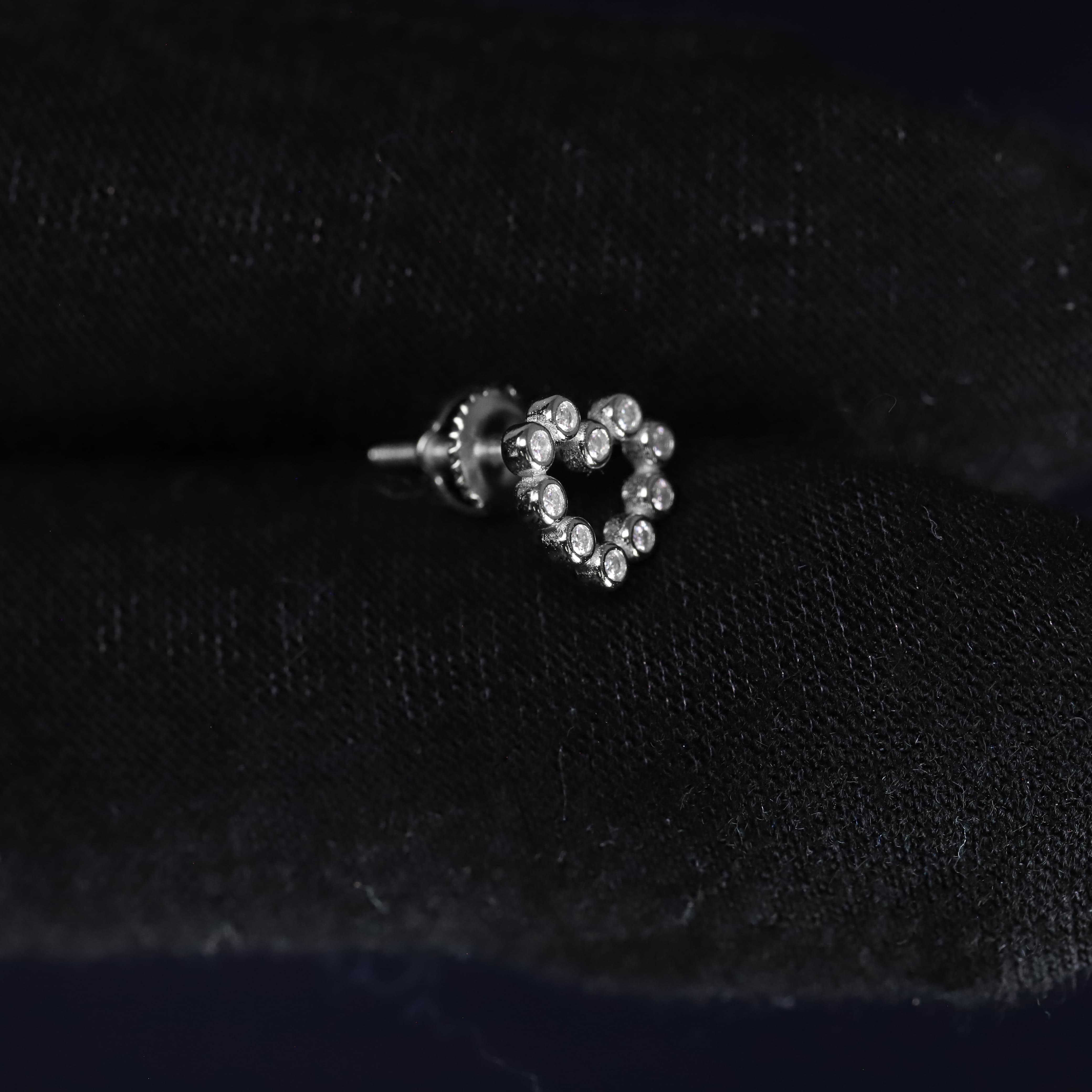 9mm Moissanite Heart Earrings in Premium Sterling Silver