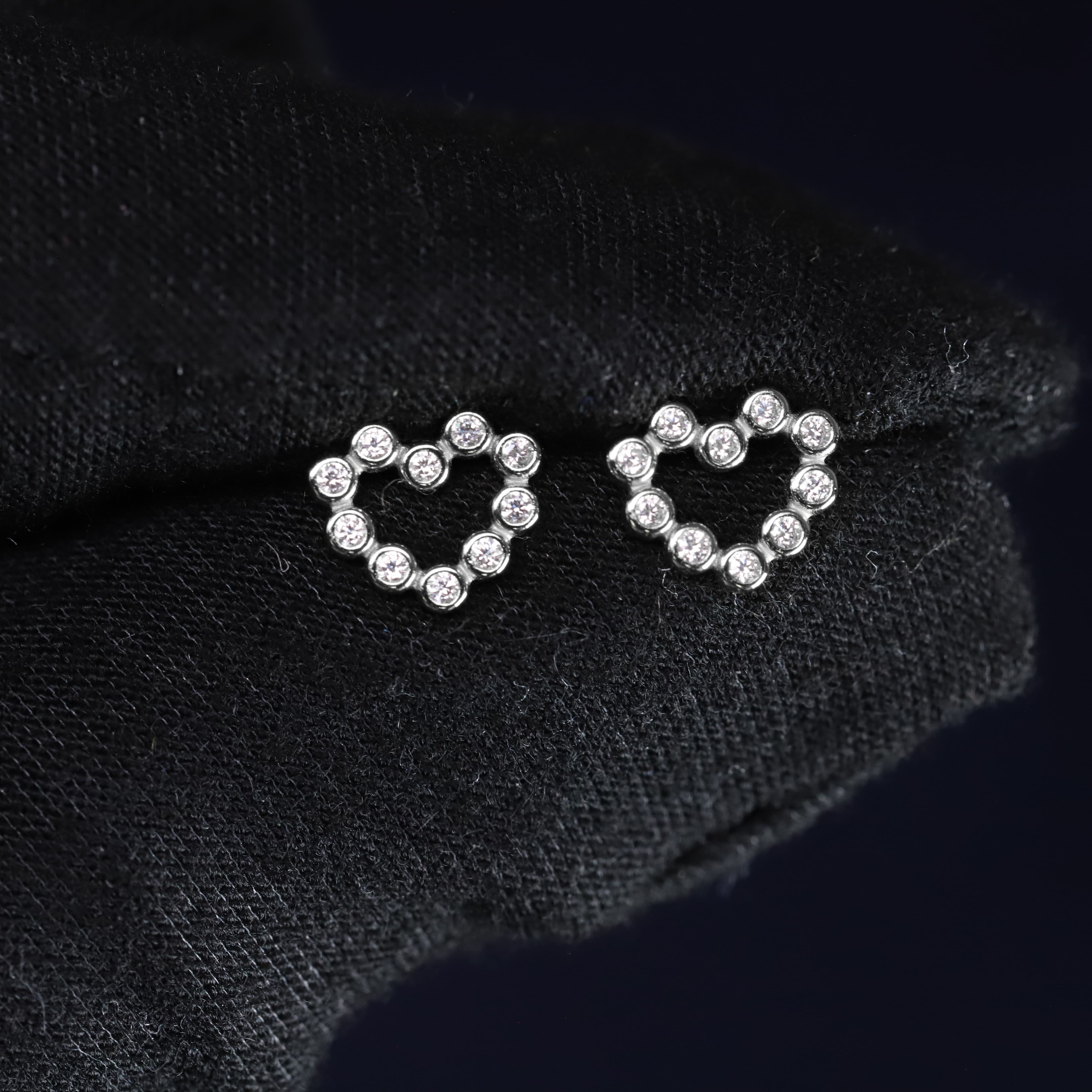 9mm Moissanite Heart Earrings in Premium Sterling Silver