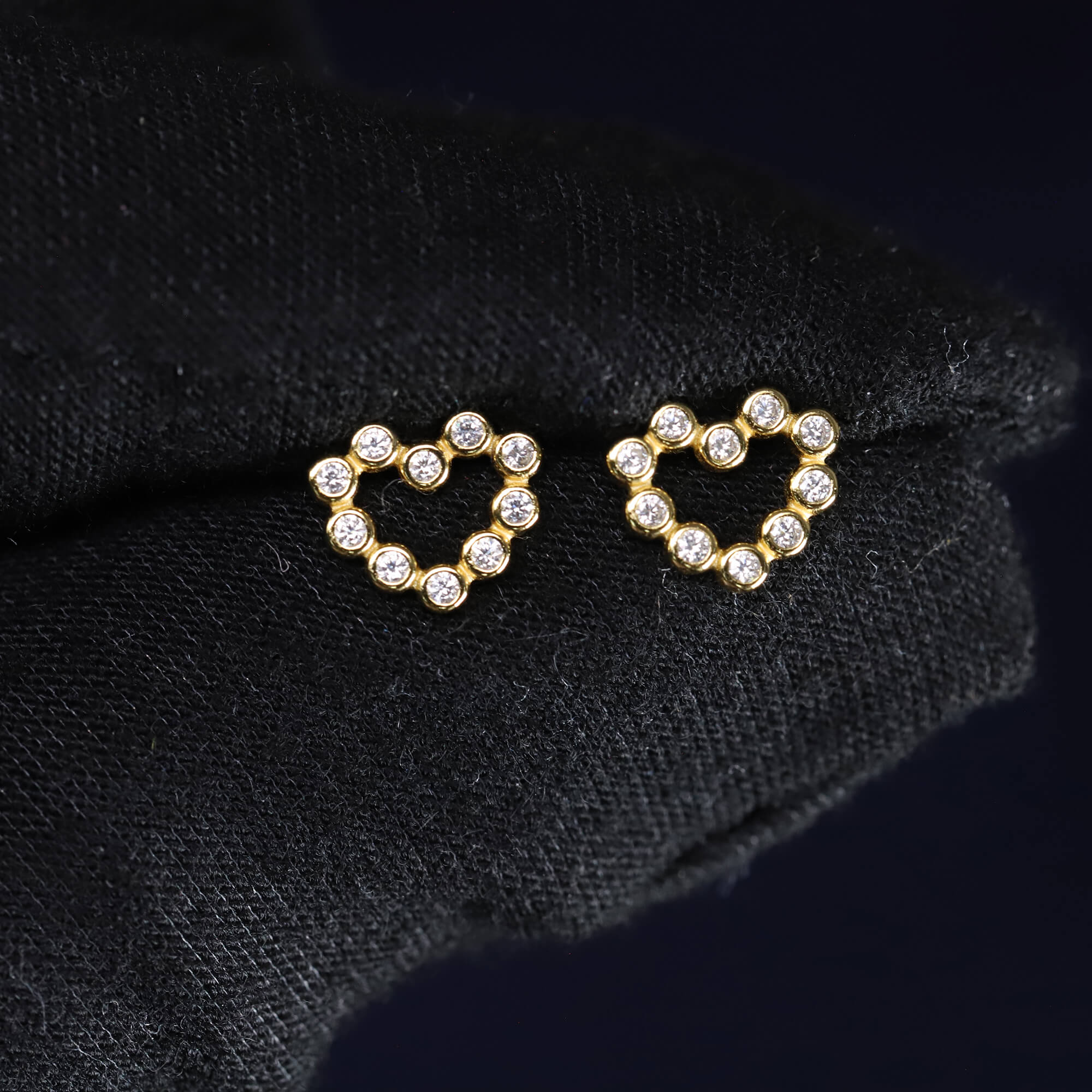 9mm Moissanite Heart Earrings in Premium Sterling Silver