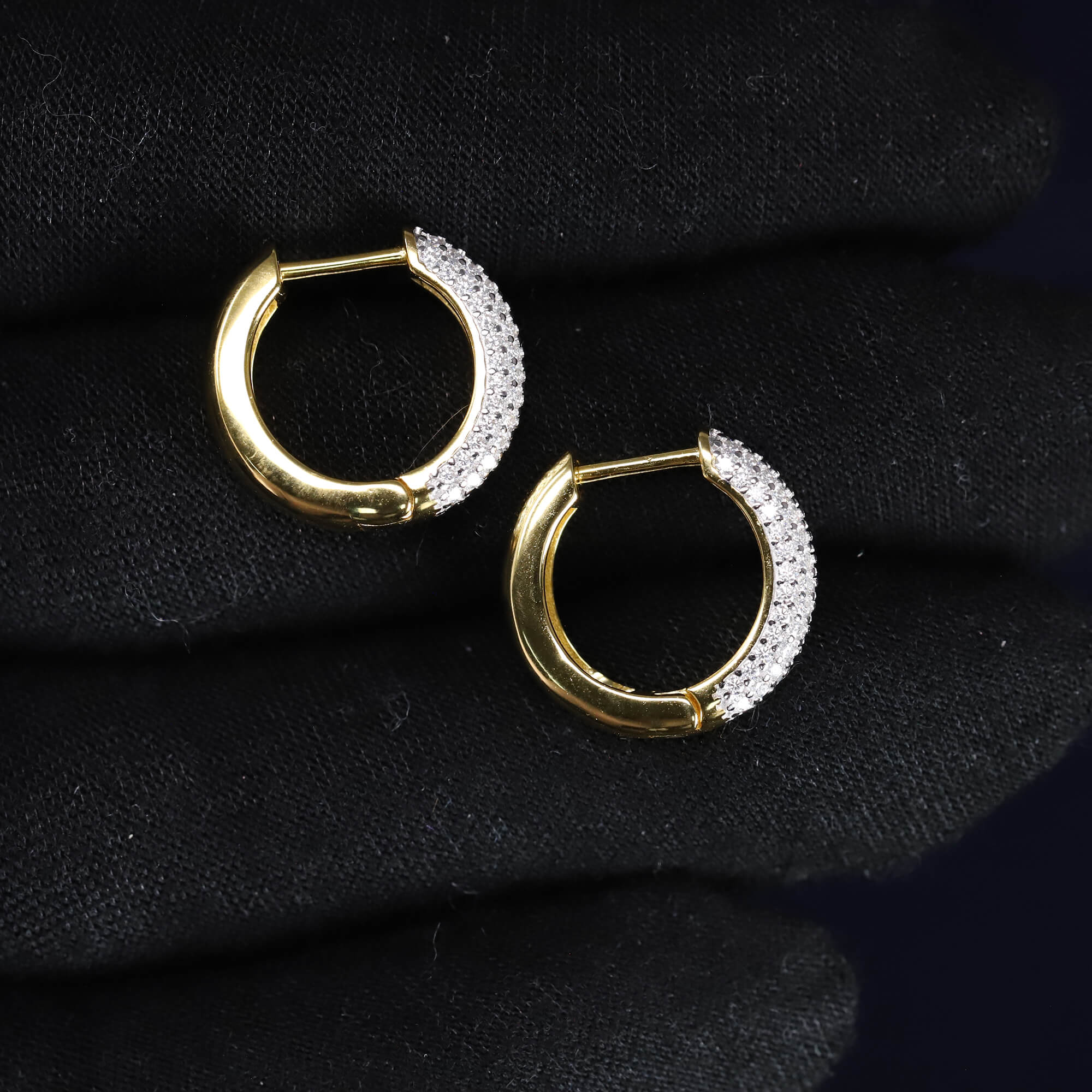 4mm Moissanite Pave Hoop Earrings in Premium Sterling Silver