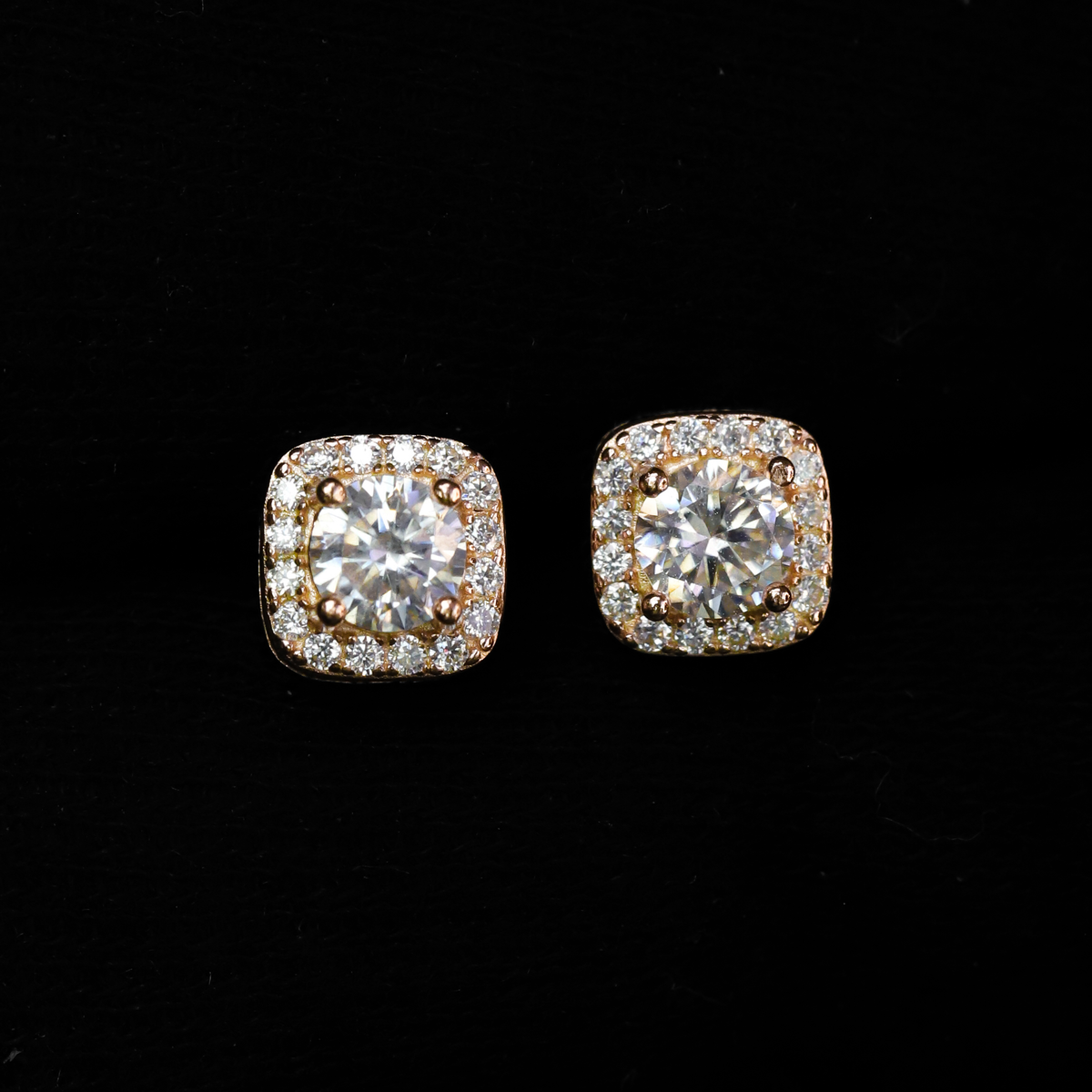 7mm Moissanite Cluster Earrings, 0.94CT Diamond Round Stud in Premium Sterling Silver