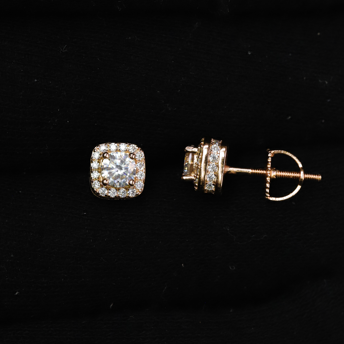 7mm Moissanite Cluster Earrings, 0.94CT Diamond Round Stud in Premium Sterling Silver
